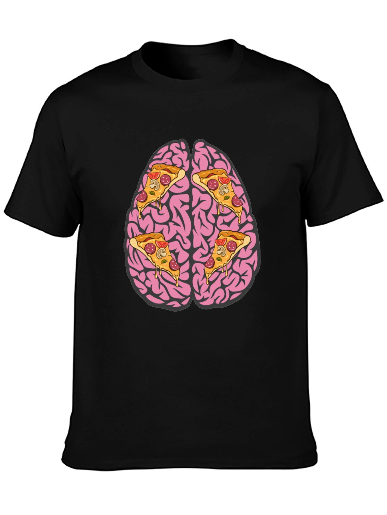Black Pizza Brain Graphic Tee view 3