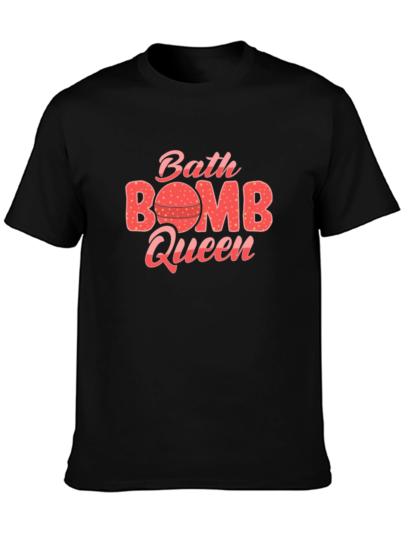 Black Bath Bomb Queen Black T-Shirt view 3