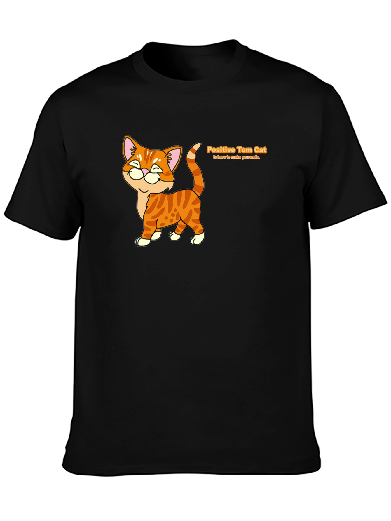 Black Positive Tom Cat Graphic T-Shirt view 3