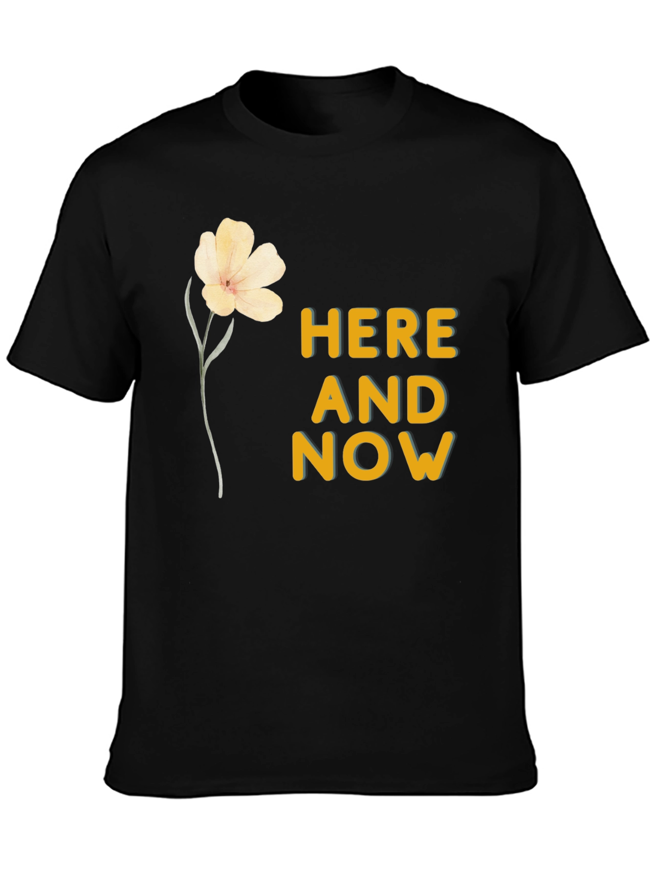 Black Here and Now Graphic Tee - Black Cotton Blend view 3