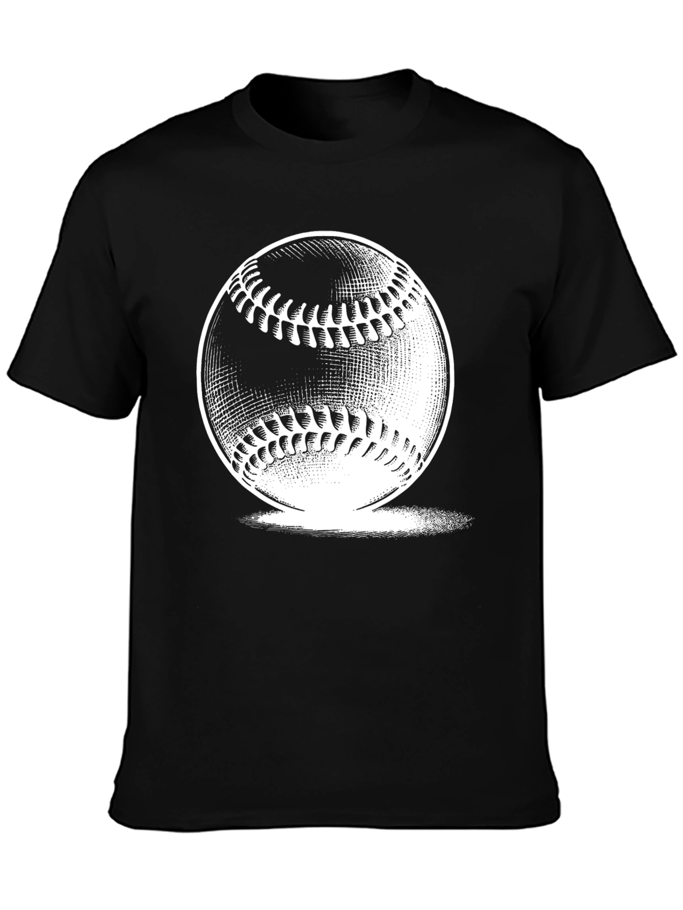 Black Baseball Graphic Print Black T-Shirt view 3