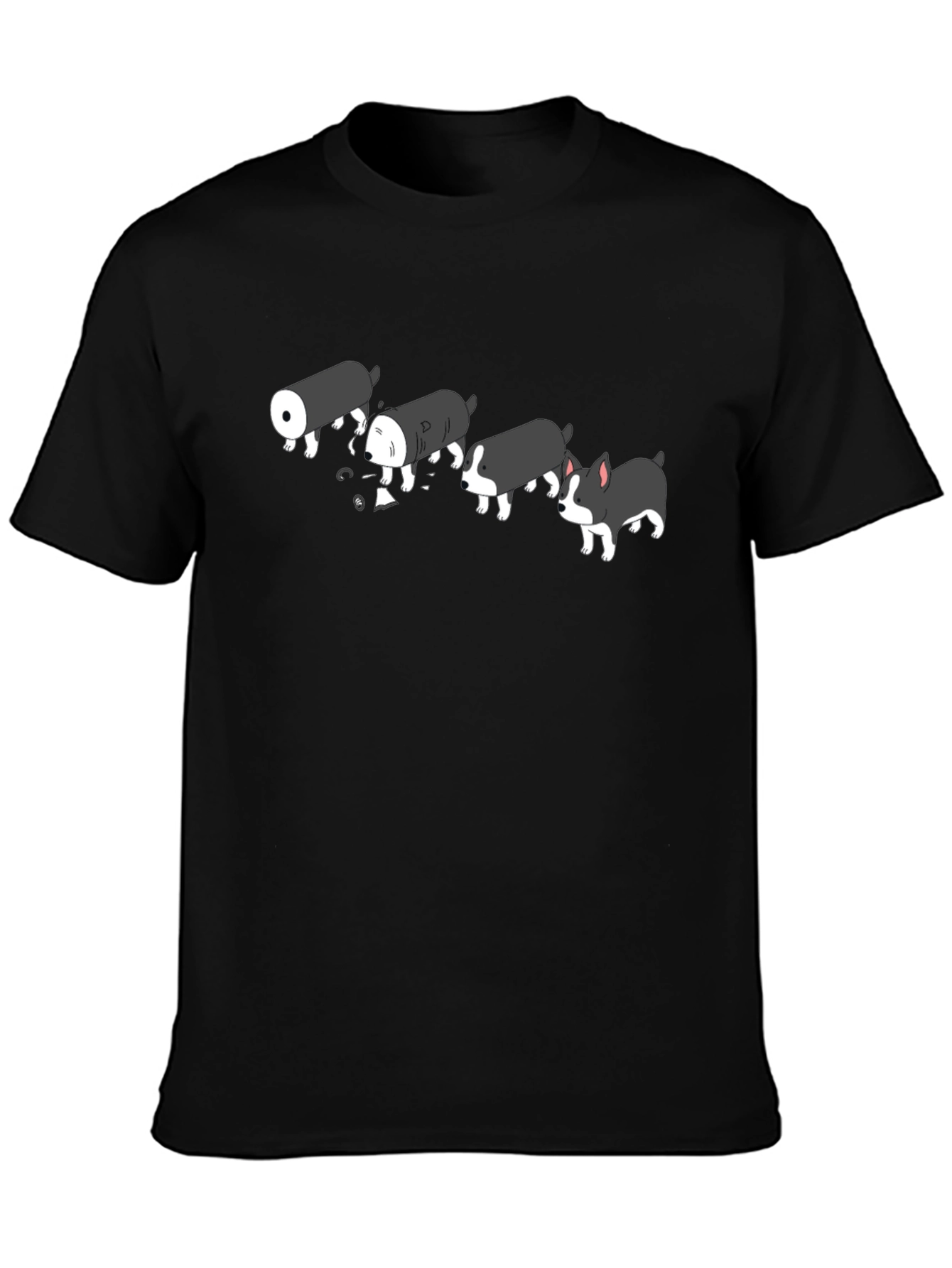 Black Sushi Dog Black T-Shirt - Funny Cute Graphic Tee view 3