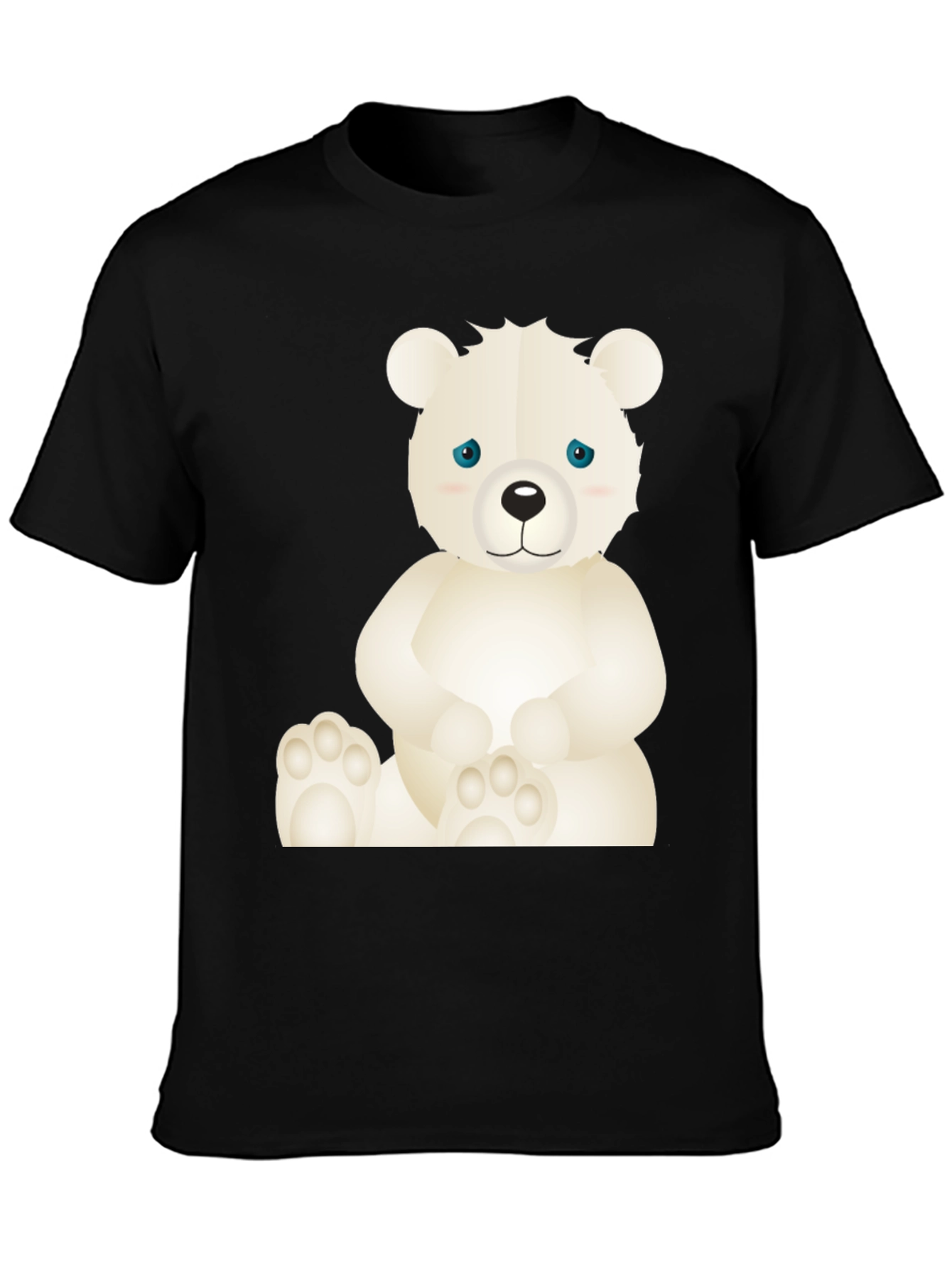 Black Cute Bear Graphic T-Shirt - Soft Cotton Blend view 3