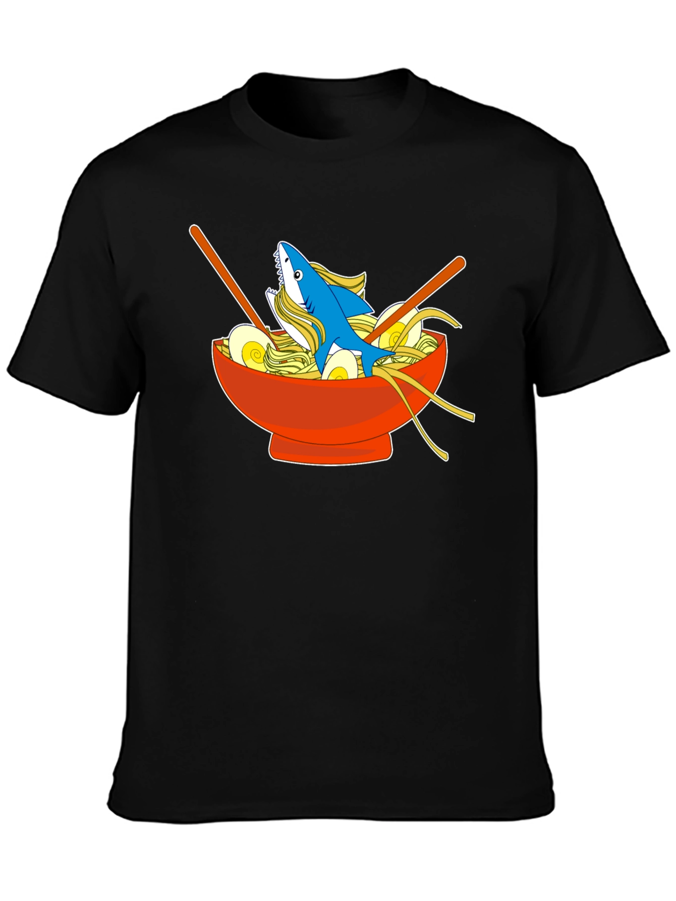 Black Shark Ramen Bowl T-Shirt - Unique Anime Style Tee view 3