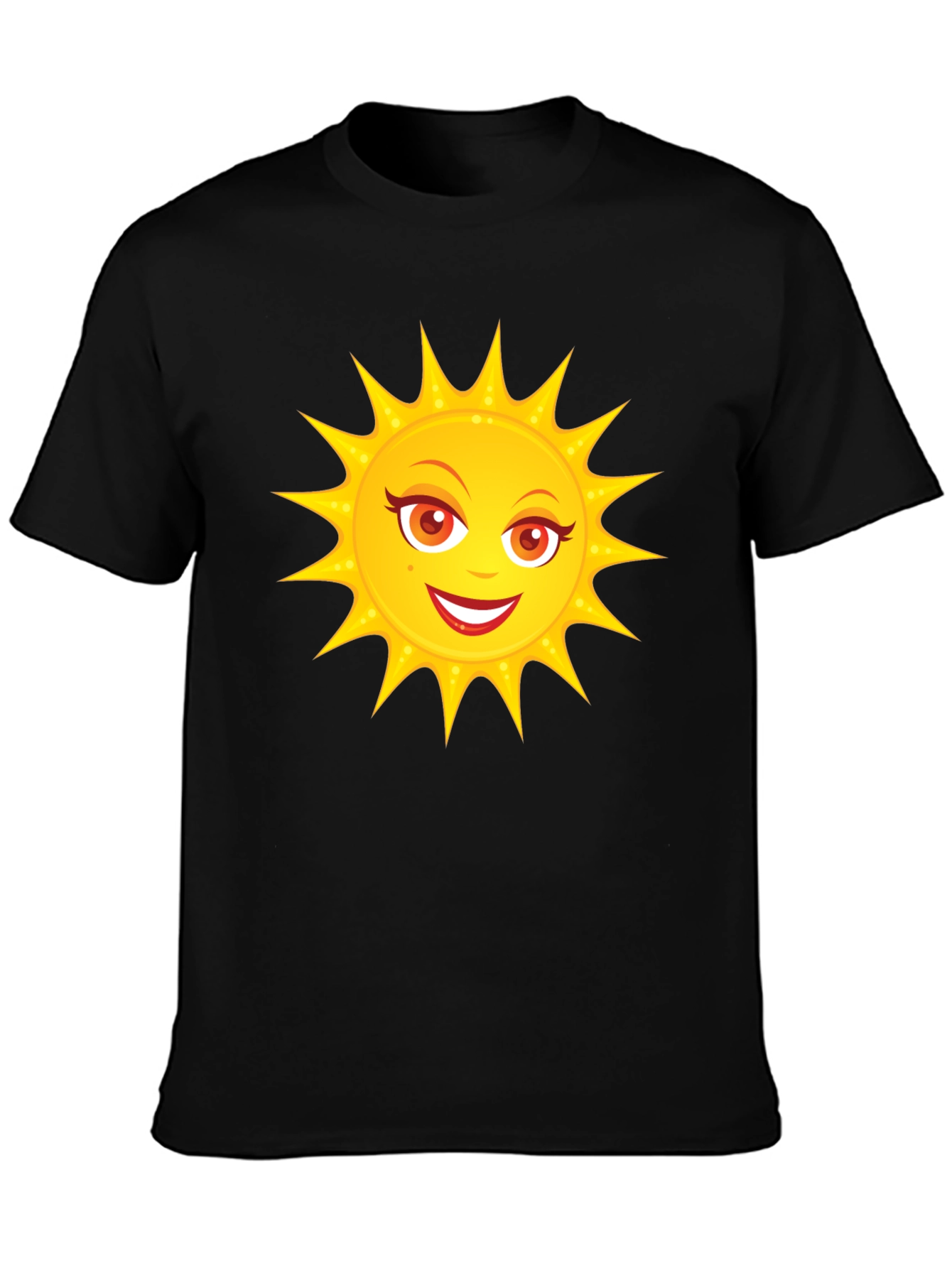Black Sunny Day Graphic Tee - Fun Black Cotton T-Shirt view 3