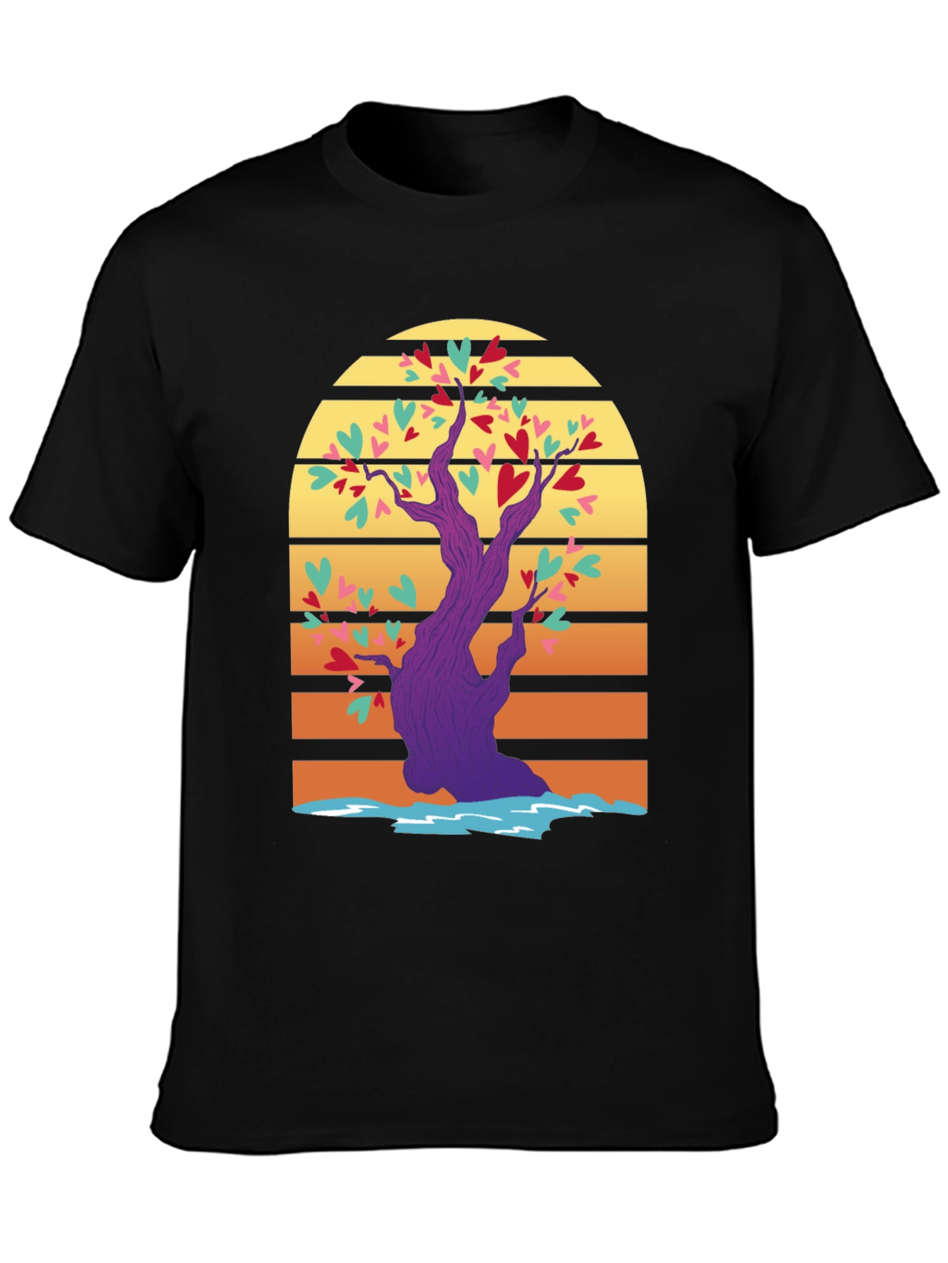 Black Heart Tree Graphic Tee view 3