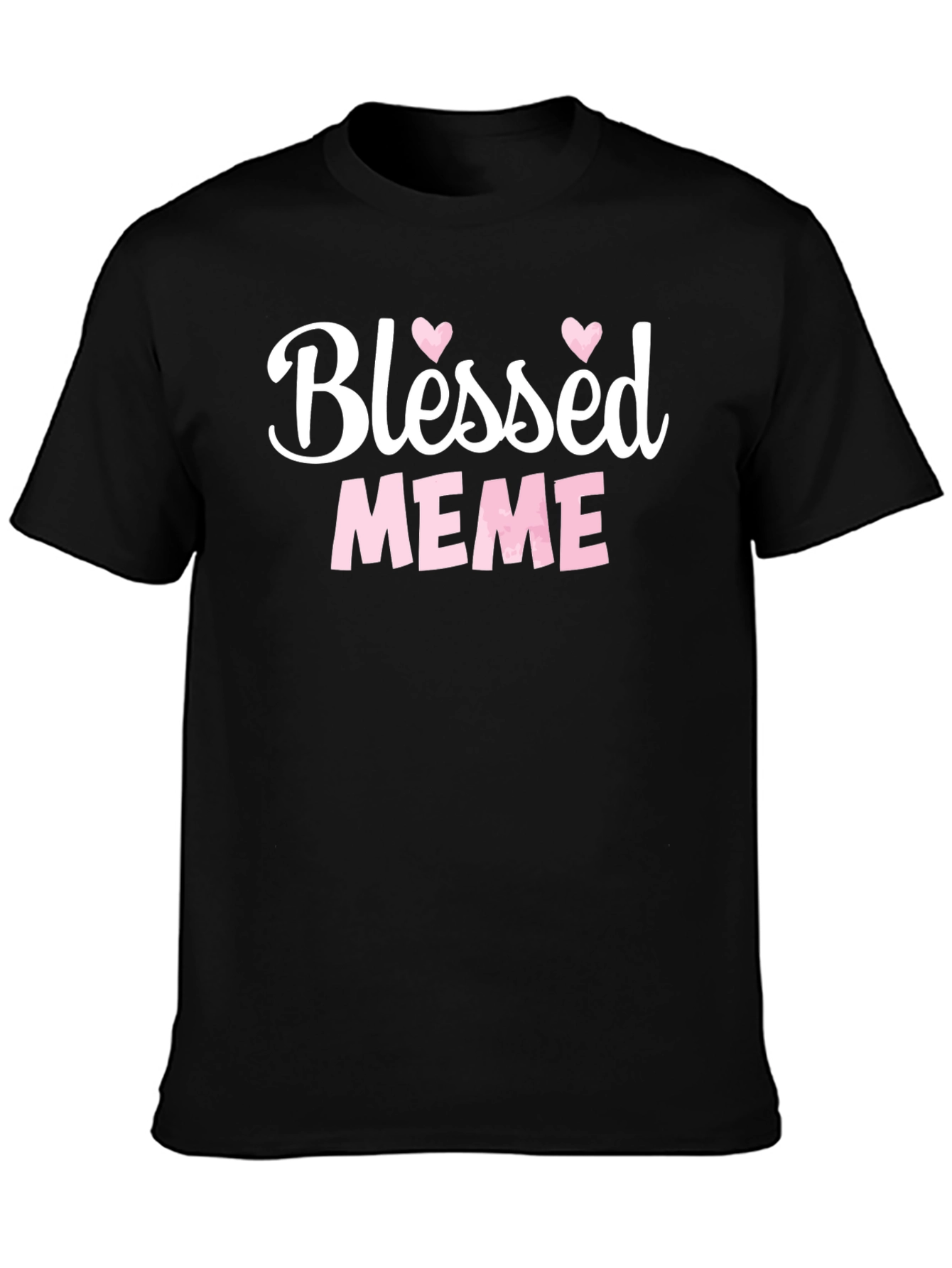 Black Blessed Meme Graphic T-Shirt view 3