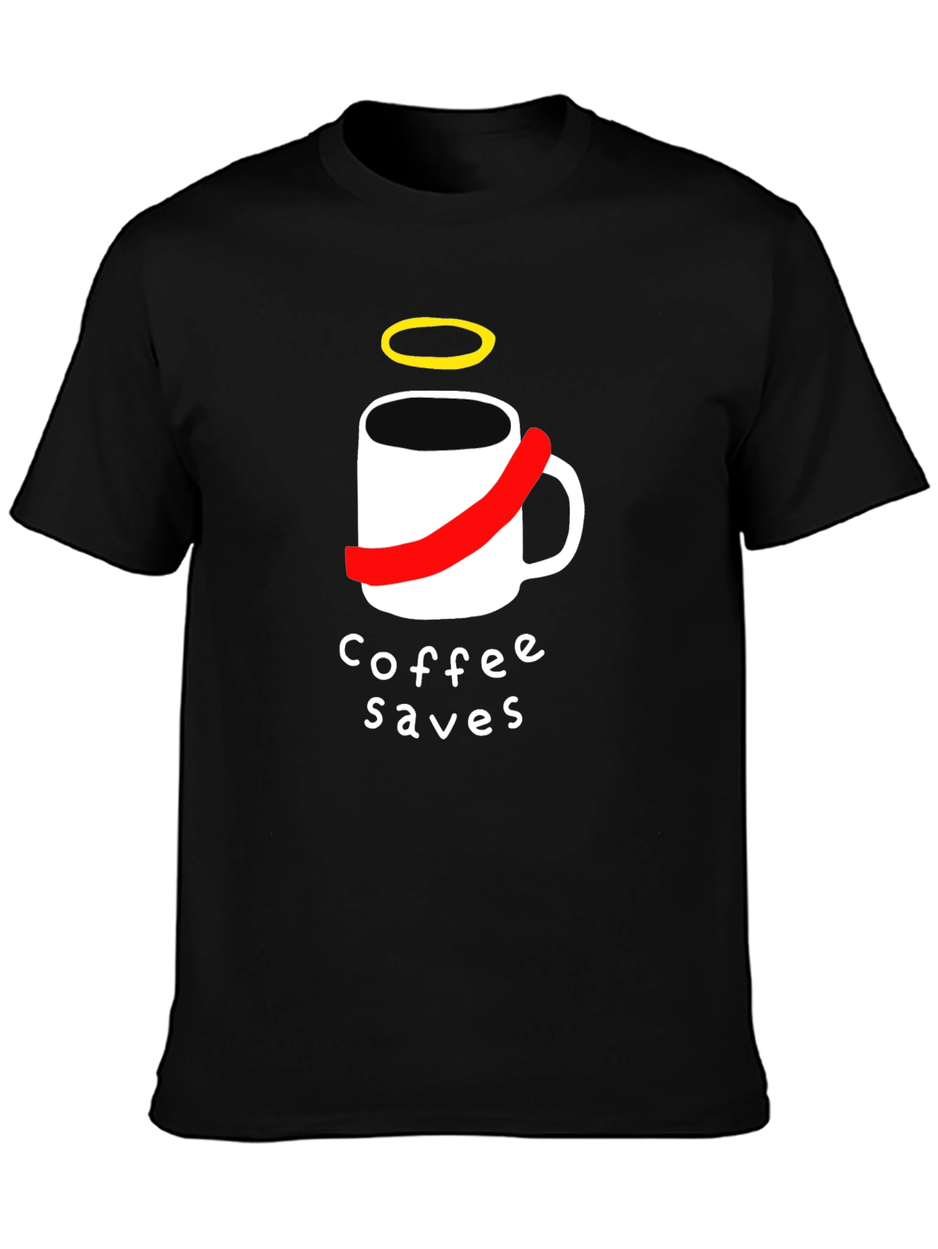 Black Coffee Saves T-Shirt - Funny Graphic Tee view 3