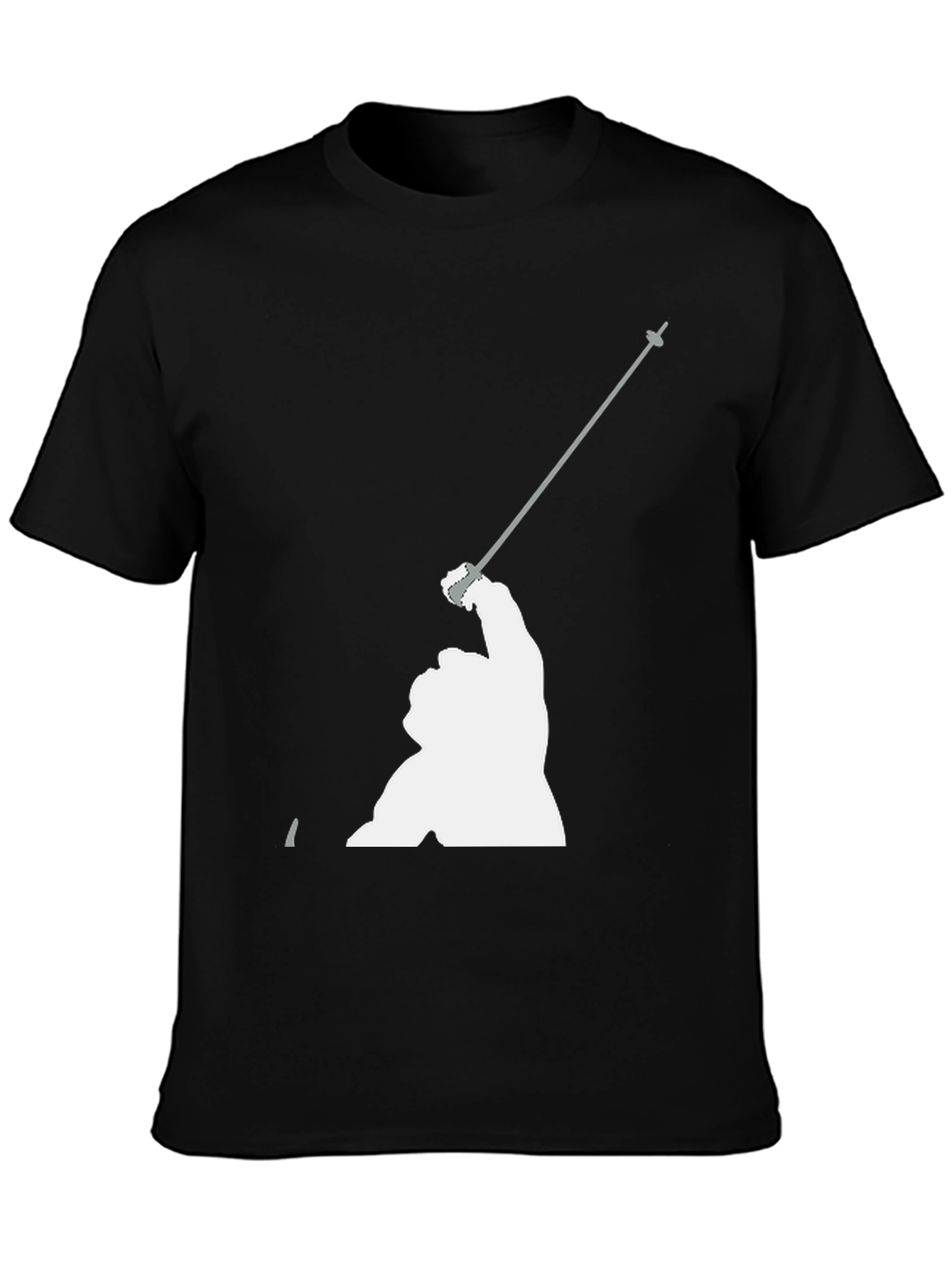 Black Fencing Graphic T-Shirt - Sporty Black Tee view 3