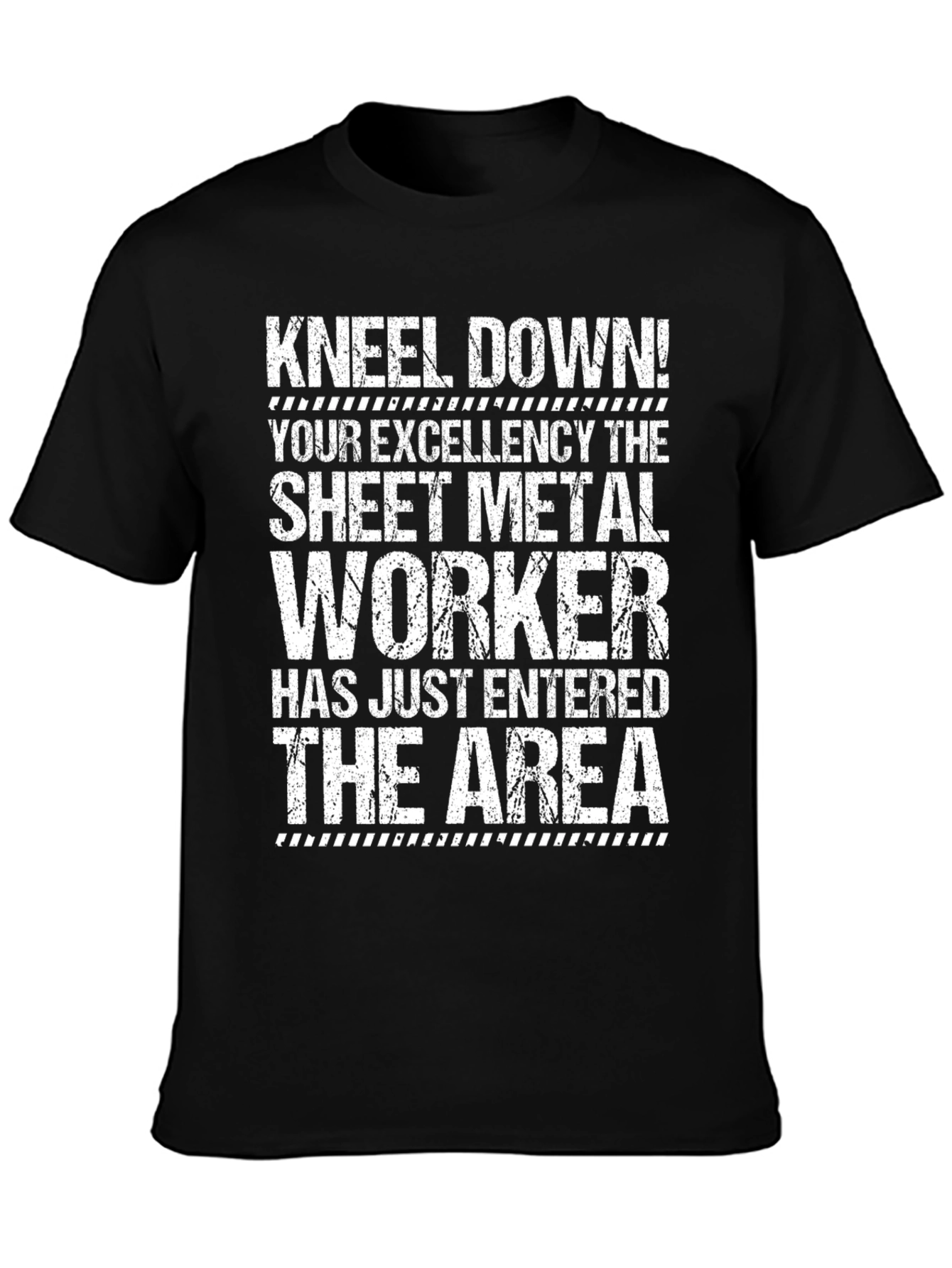 Black Kneel Down Sheet Metal Worker T-Shirt view 3