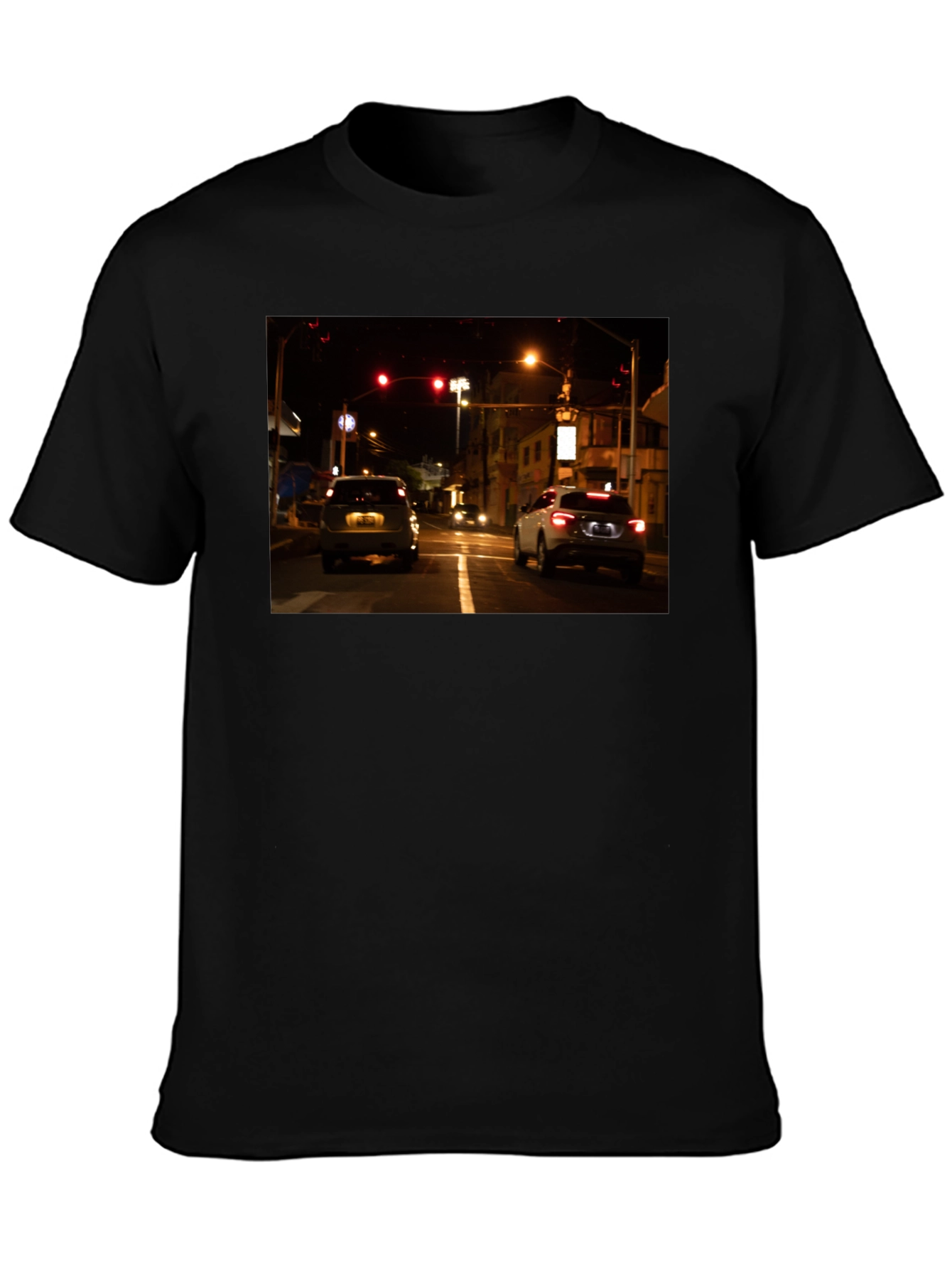 Black Night Drive Graphic Tee - Black Cotton Blend view 3