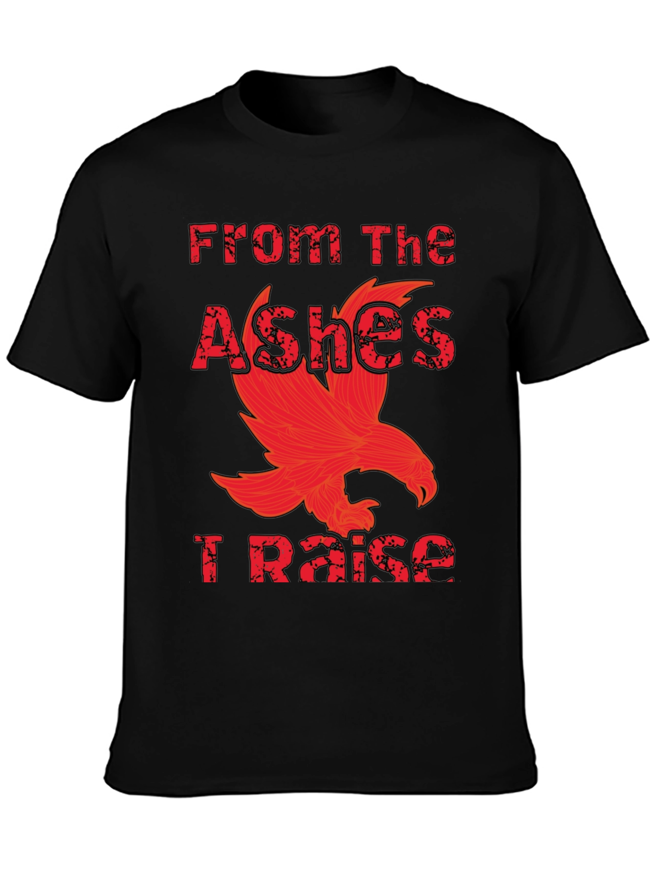 Black From The Ashes I Raise Phoenix Graphic T-Shirt view 3