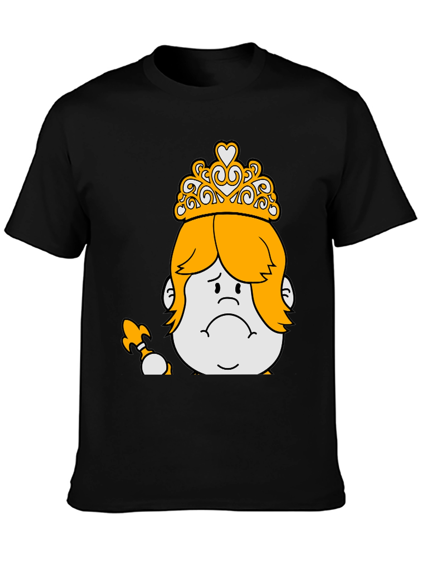 Black Sad Crowned Cartoon Tee view 3