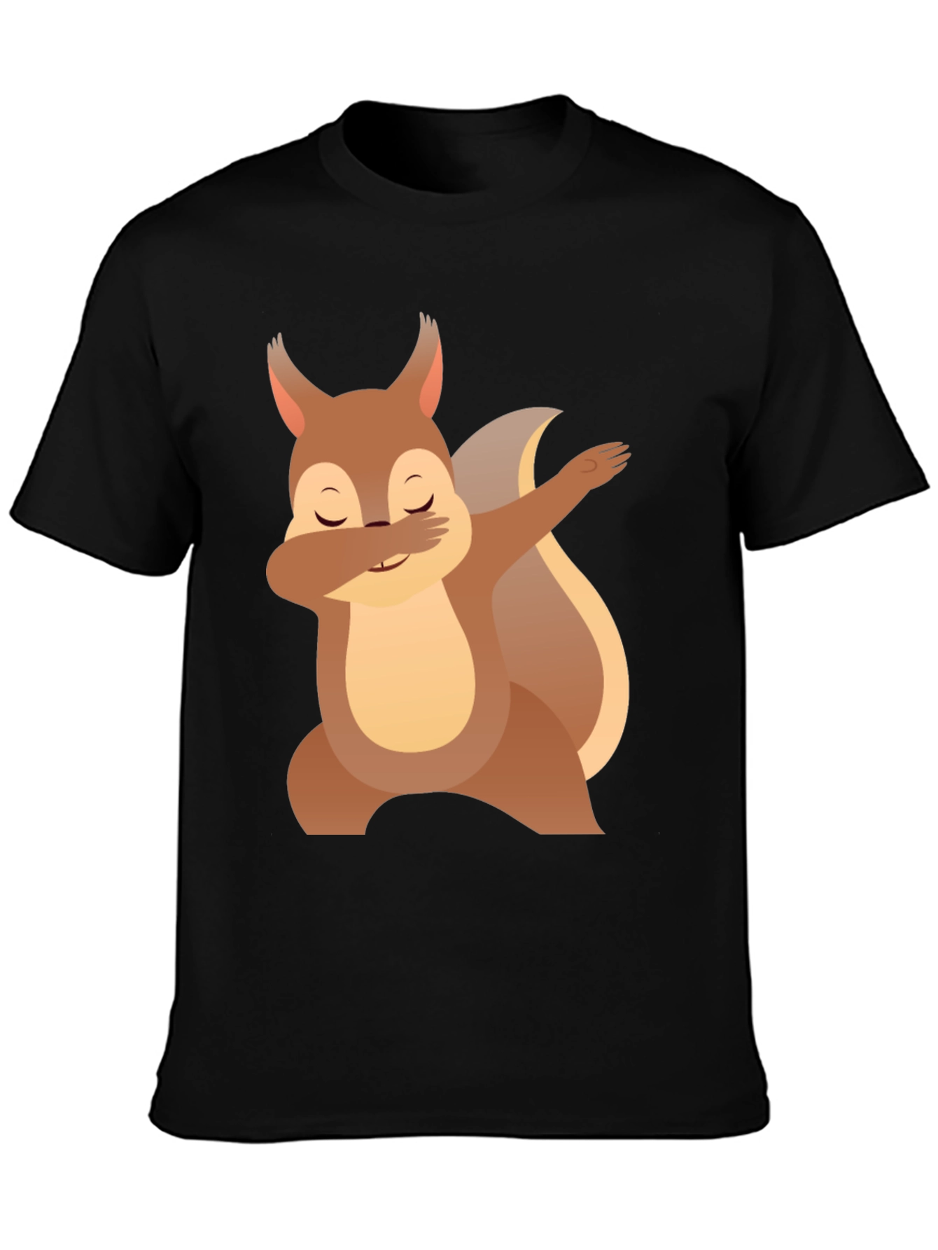 Black Dabbing Squirrel Graphic Tee - Funny Animal T-Shirt view 3