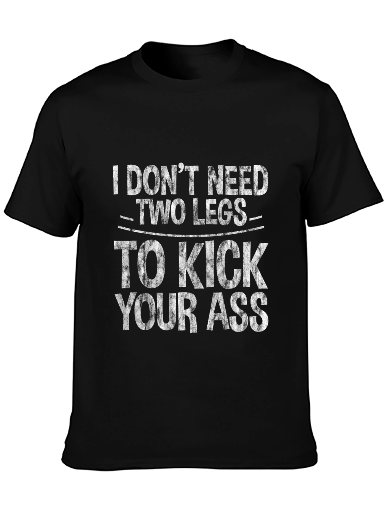 Black Funny "I Don't Need Two Legs" Graphic Tee view 3
