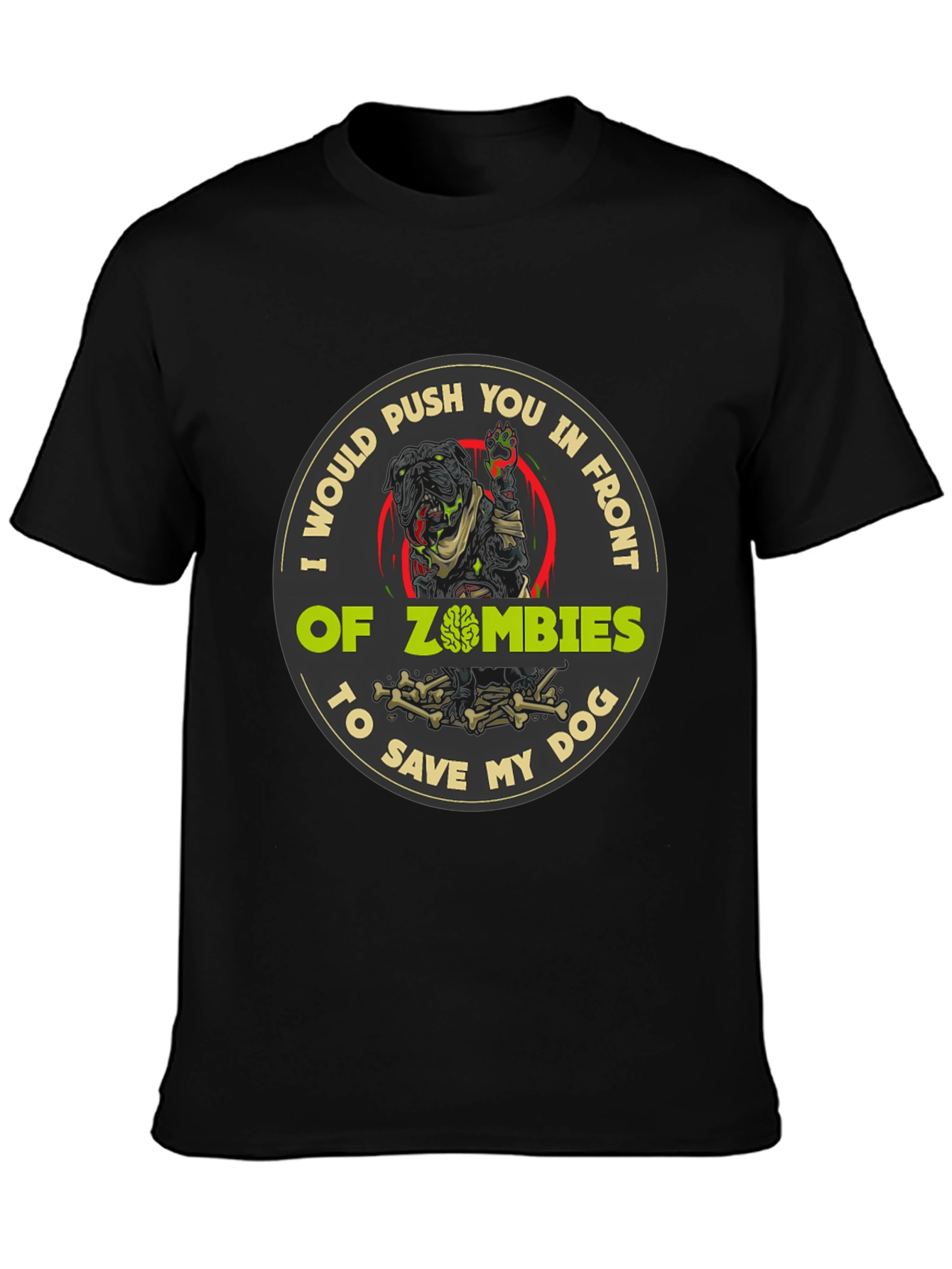 Black Zombie Dog T-Shirt - Save My Dog view 3