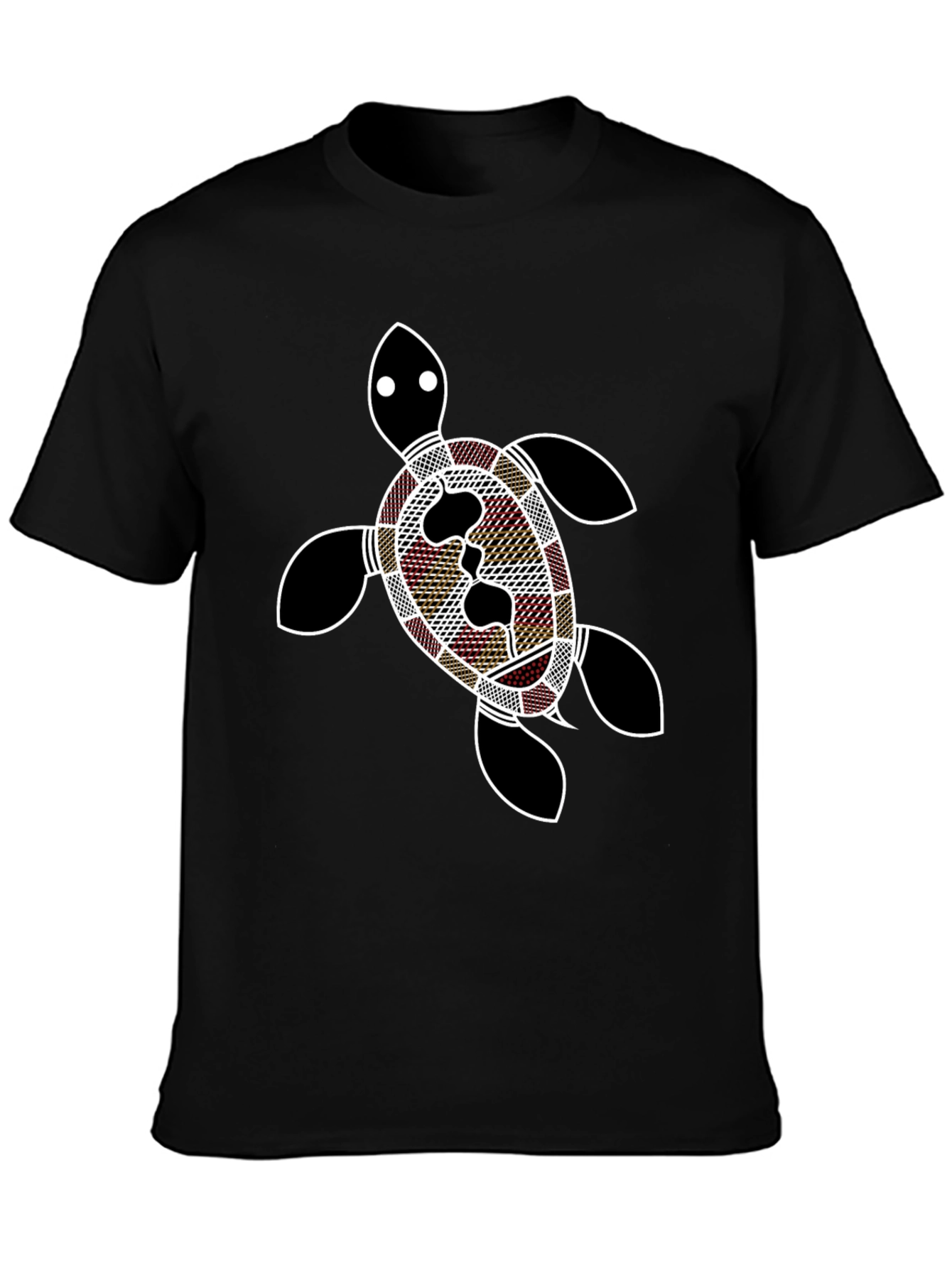 Black Turtle Print Black T-Shirt view 3