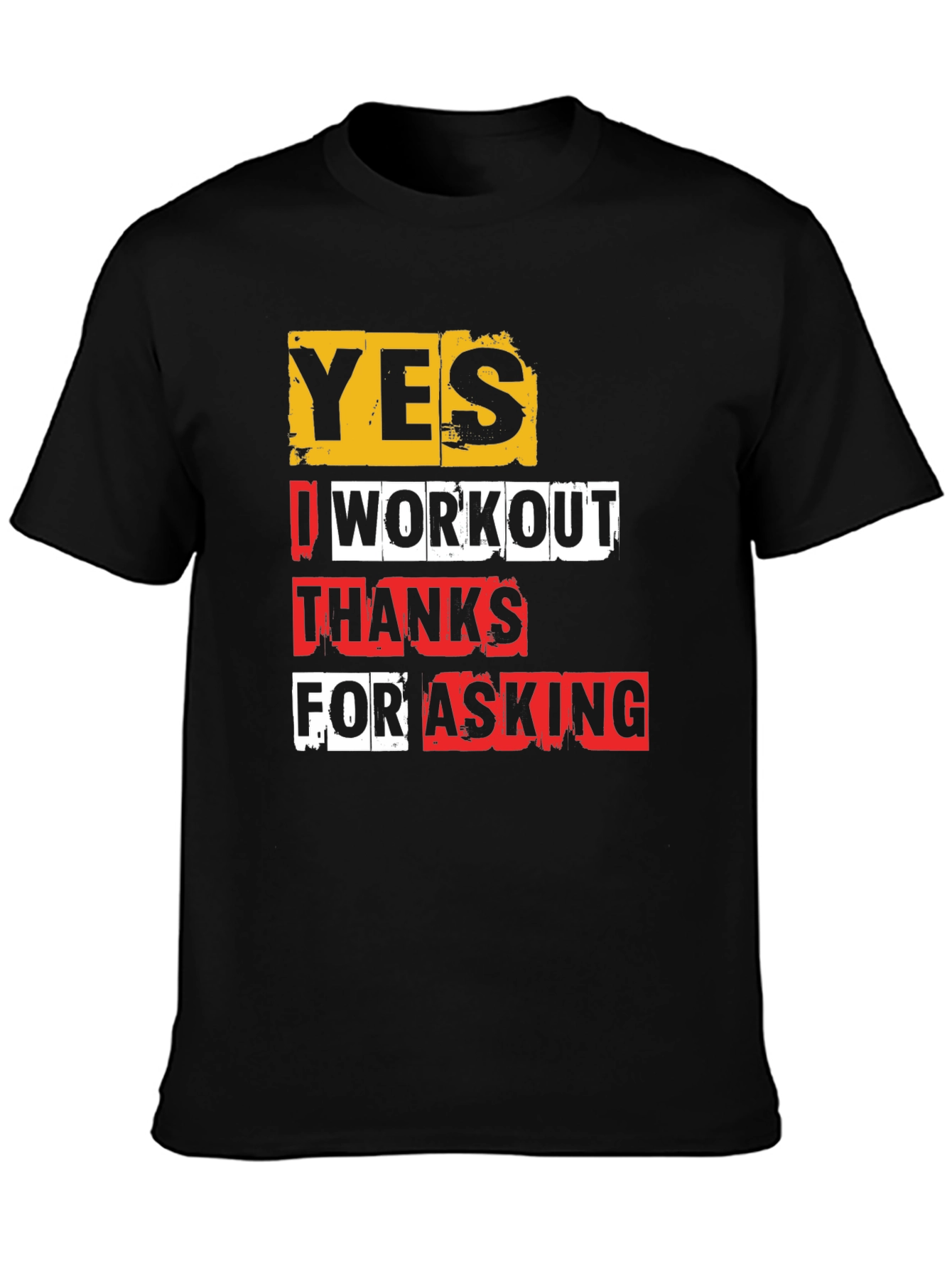 Black Workout Gym Shirt - Yes I Workout - Funny Fitness Tee view 3