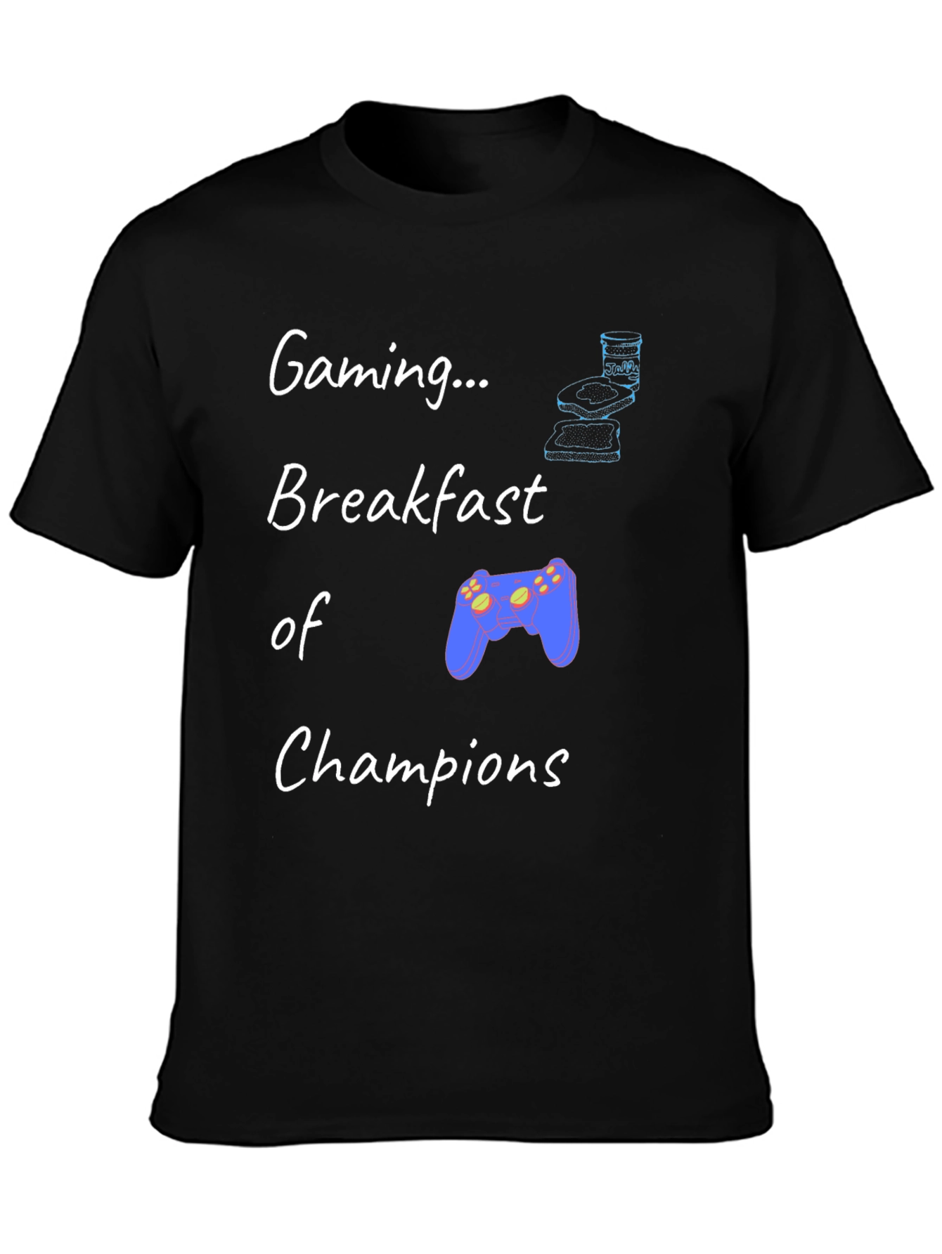Black Gaming Breakfast Champions Tee view 3