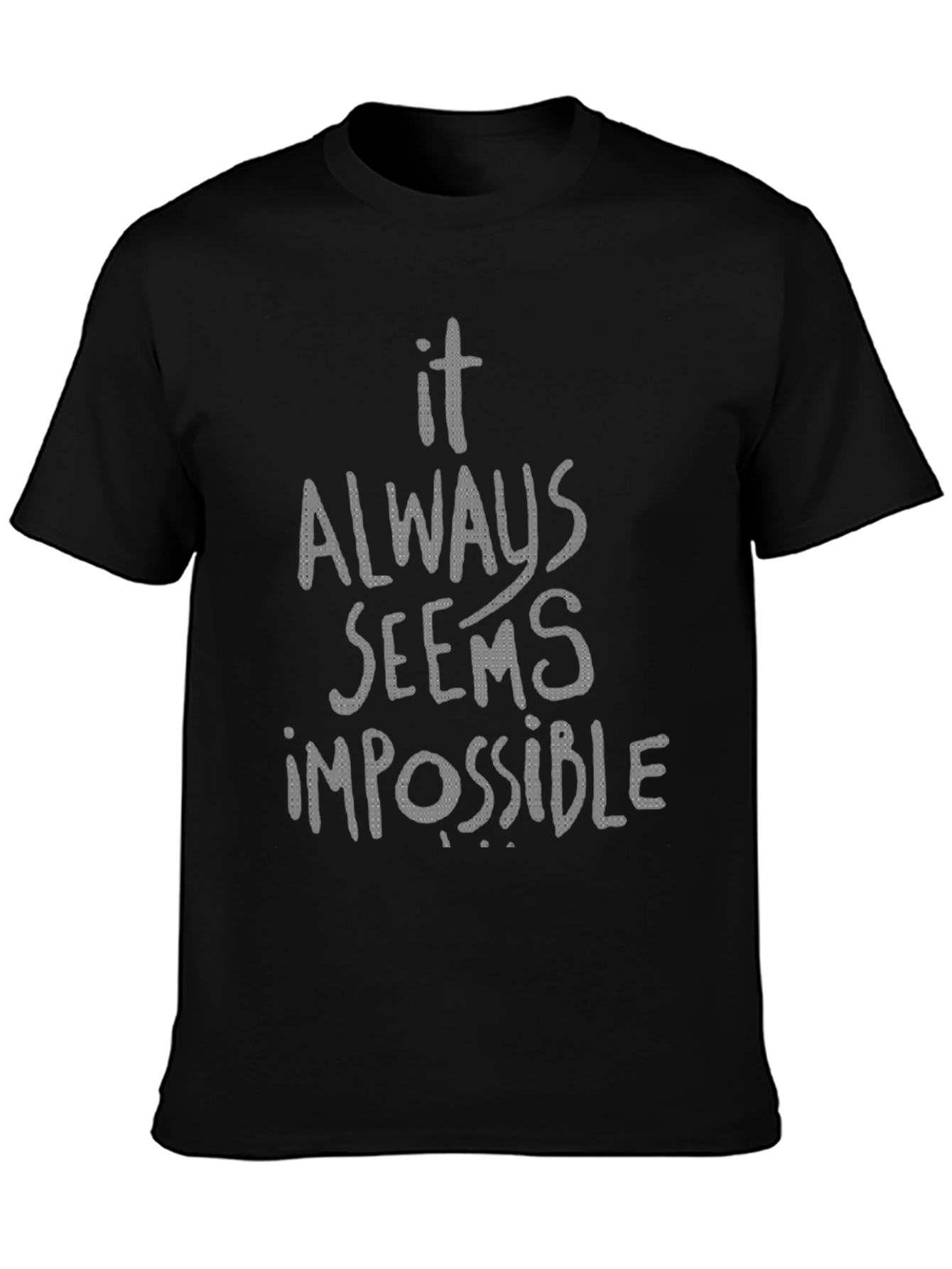 Black Impossible Graphic Tee - Mens Crew Neck T-Shirt view 3