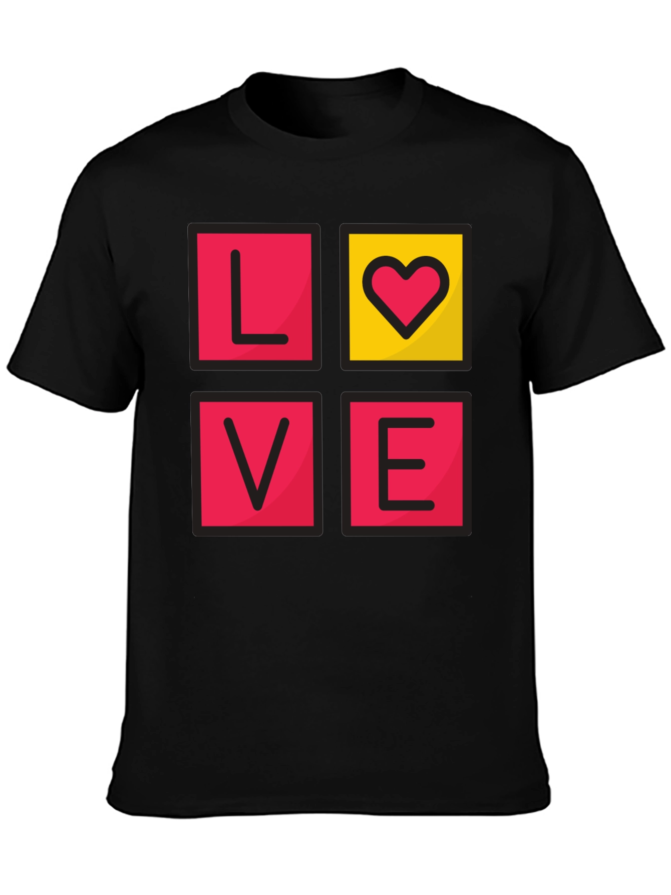 Black LOVE Graphic Tee - Men's Black T-Shirt view 3