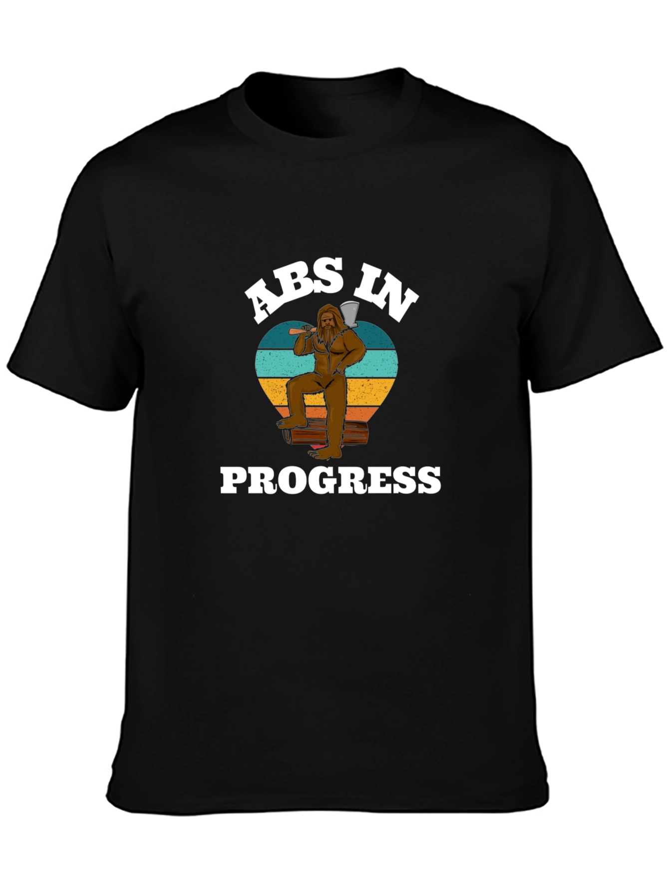 Black Abs in Progress Bigfoot Graphic Tee view 3