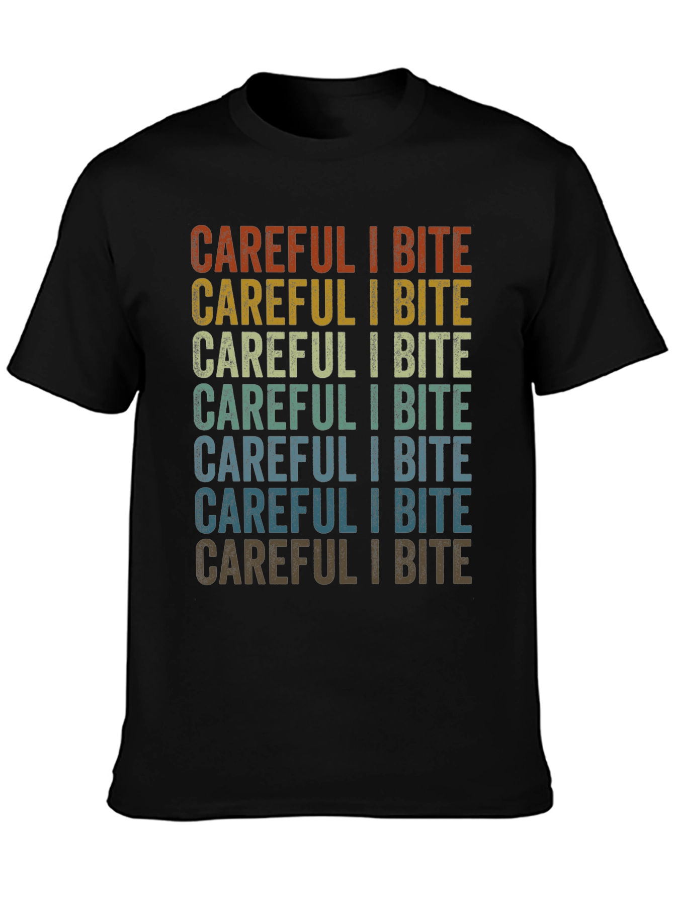 Black Careful I Bite Graphic T-Shirt - Retro Style view 3