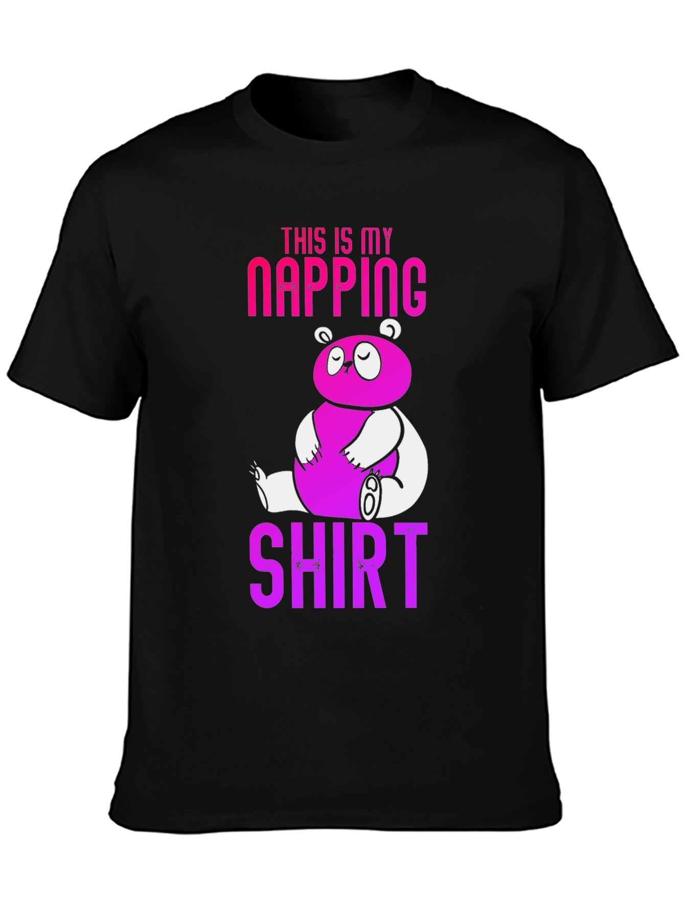 Black Napping Shirt - Funny Panda Graphic Tee view 3