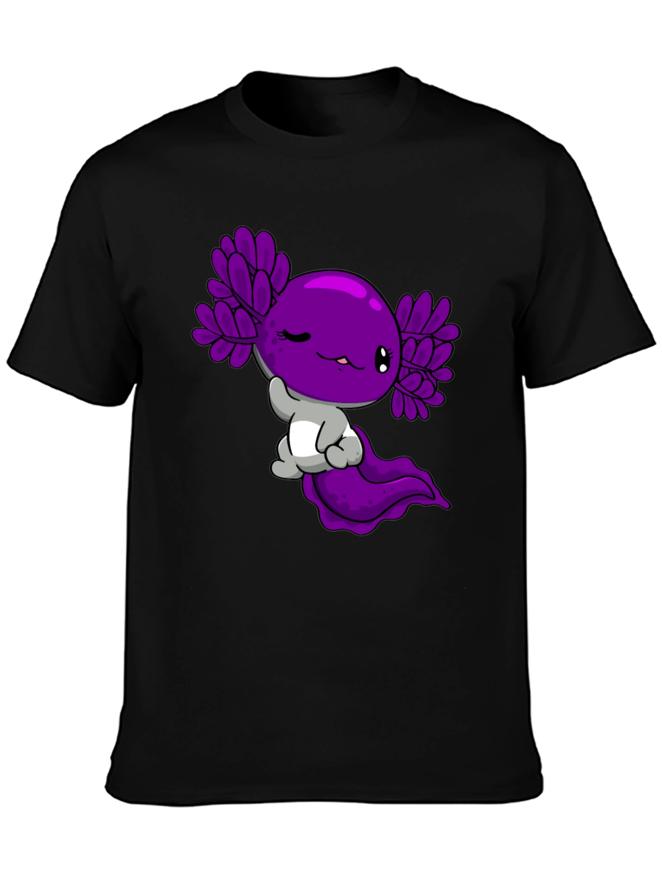 Black Axolotl Graphic Tee - Cute Amphibian Design view 3