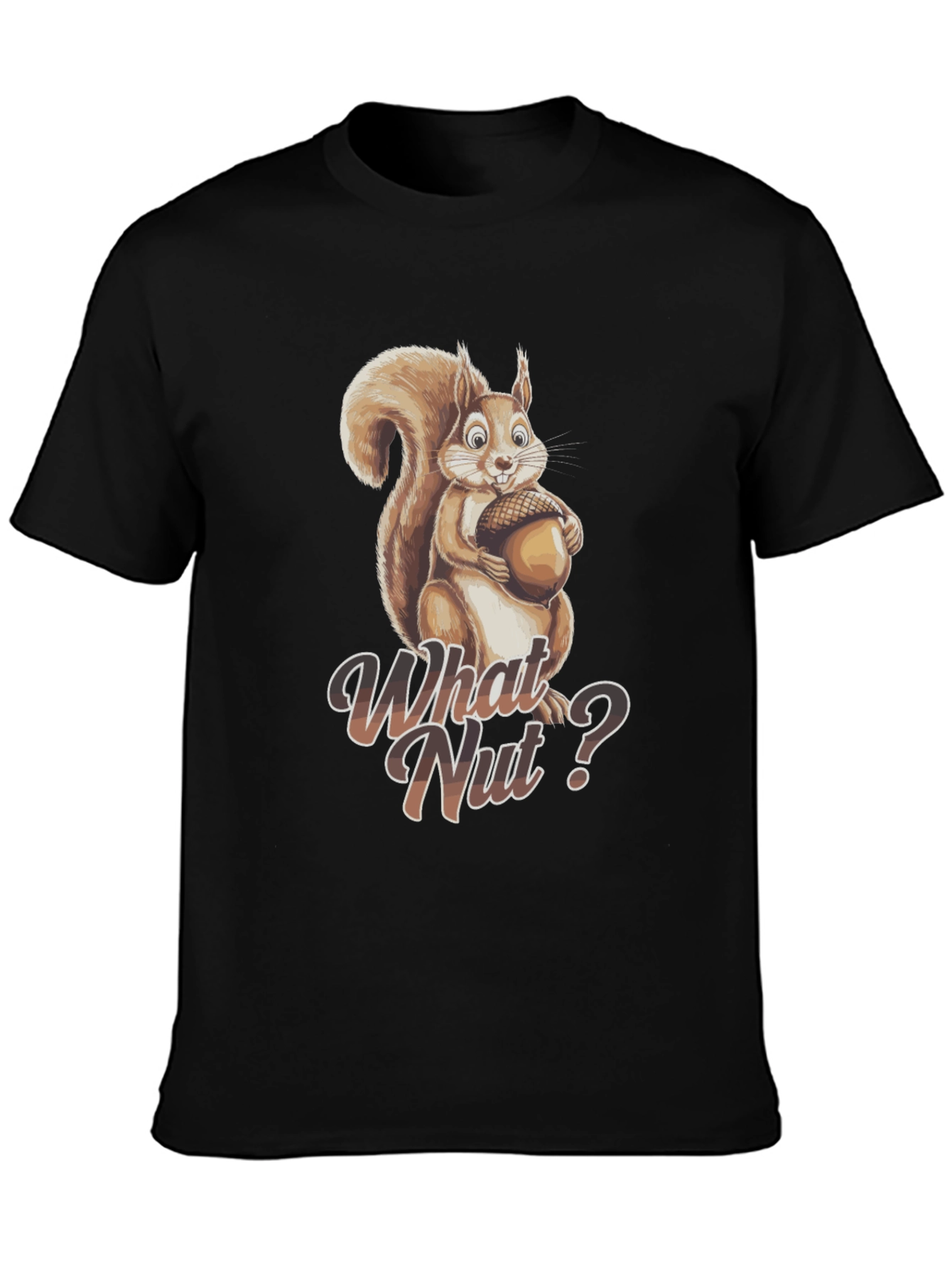 Black What Nut? Squirrel Graphic Tee - Unisex view 3