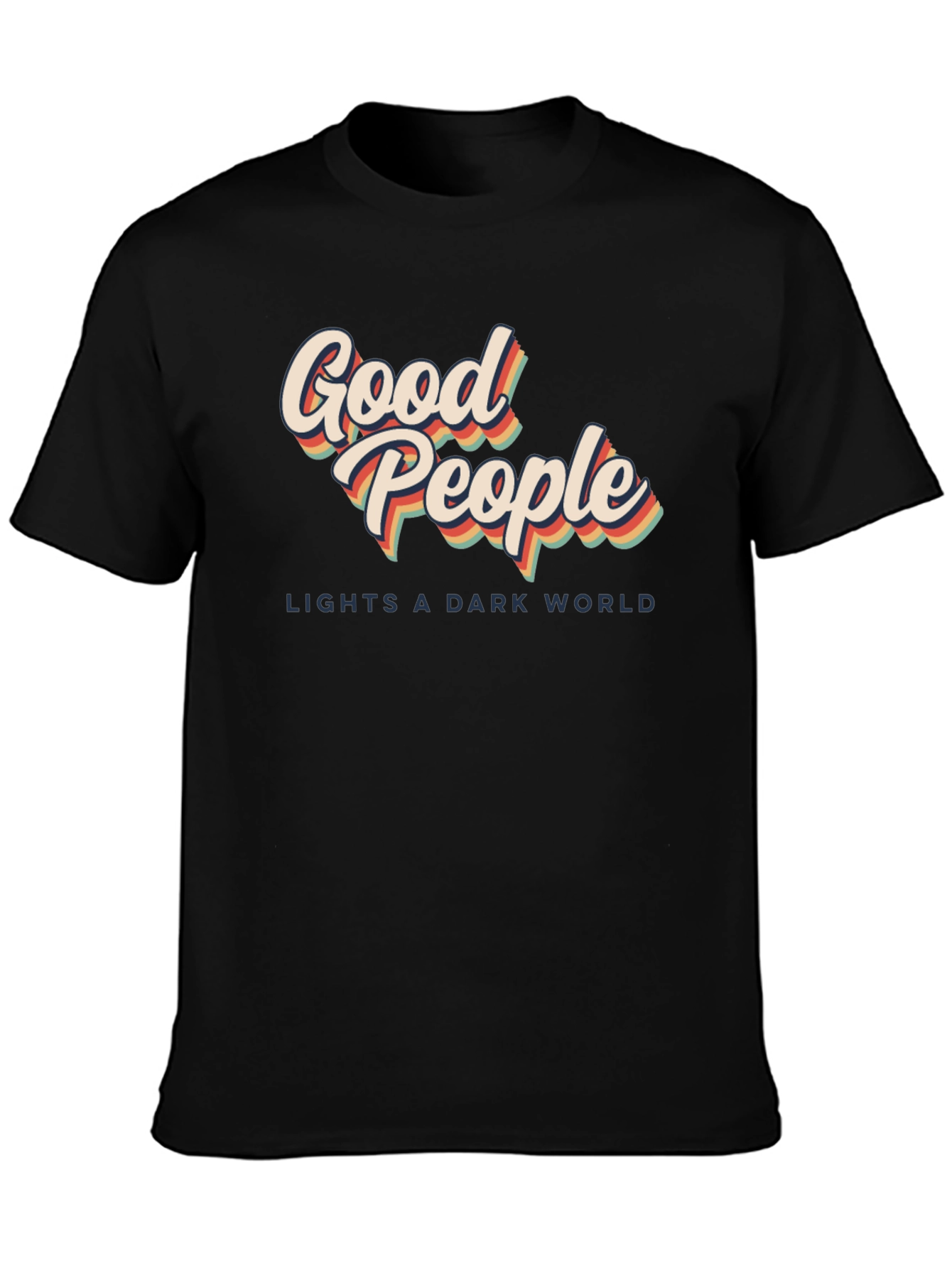 Black Good People Retro Graphic T-Shirt - Lights A Dark World view 3
