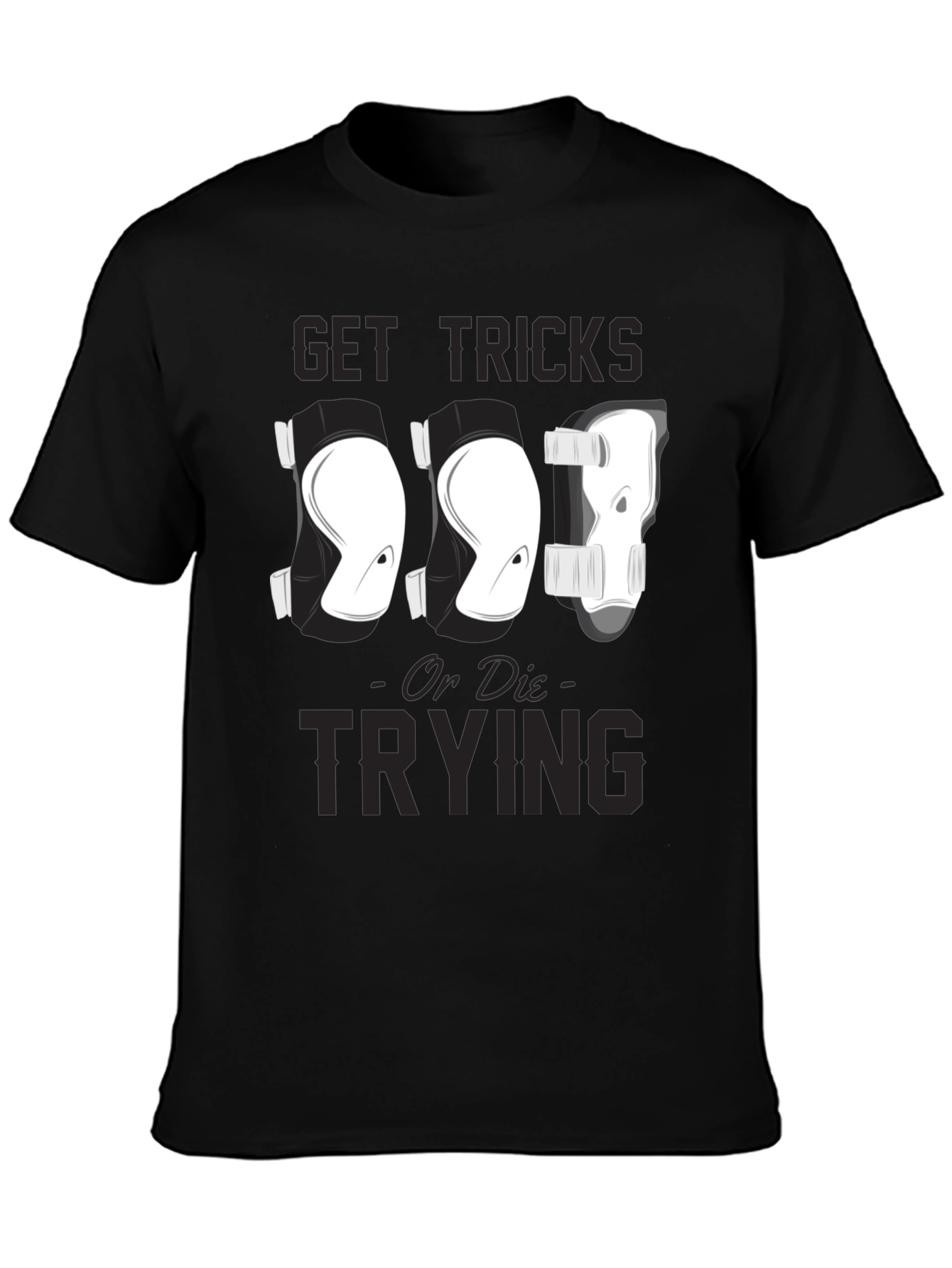Black Get Tricks or Die Trying T-Shirt view 3