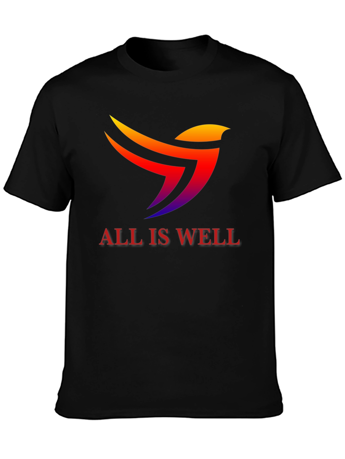 Black All Is Well Graphic Tee - Stylish Comfort view 3