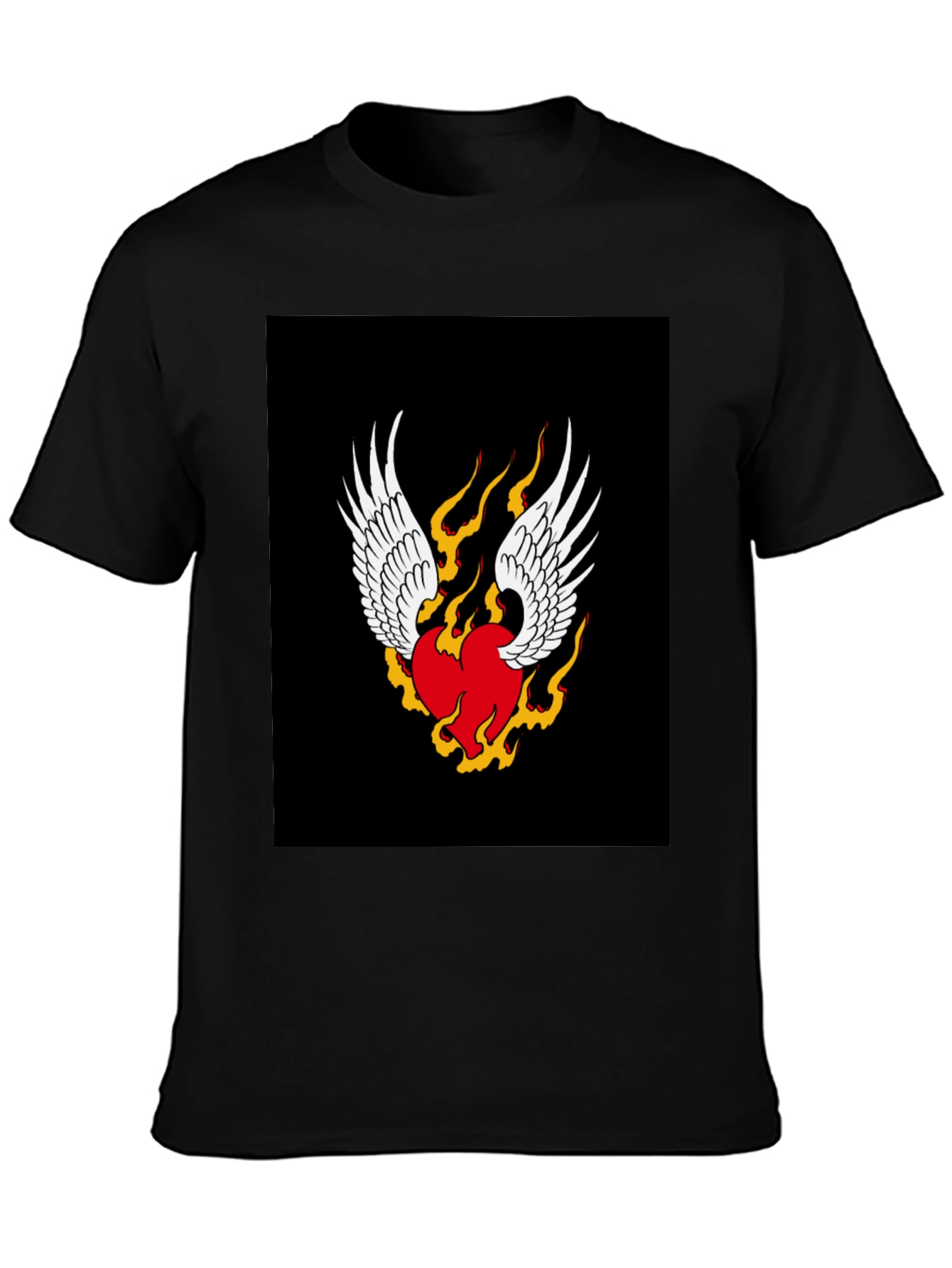 Black Winged Heart Graphic T-Shirt - Classic Black view 3