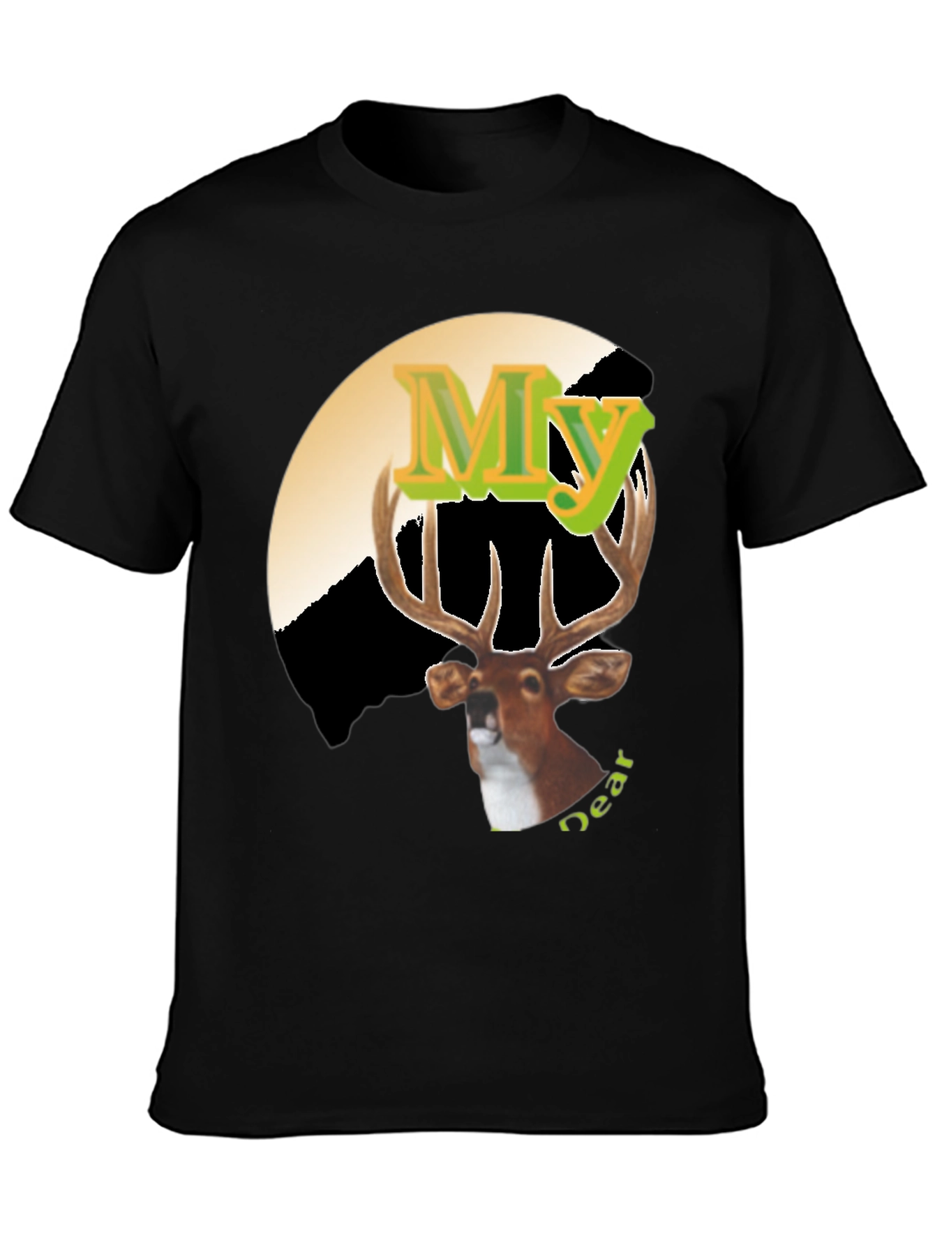 Black My Deer Graphic Tee - Novelty Hunting Shirt view 3