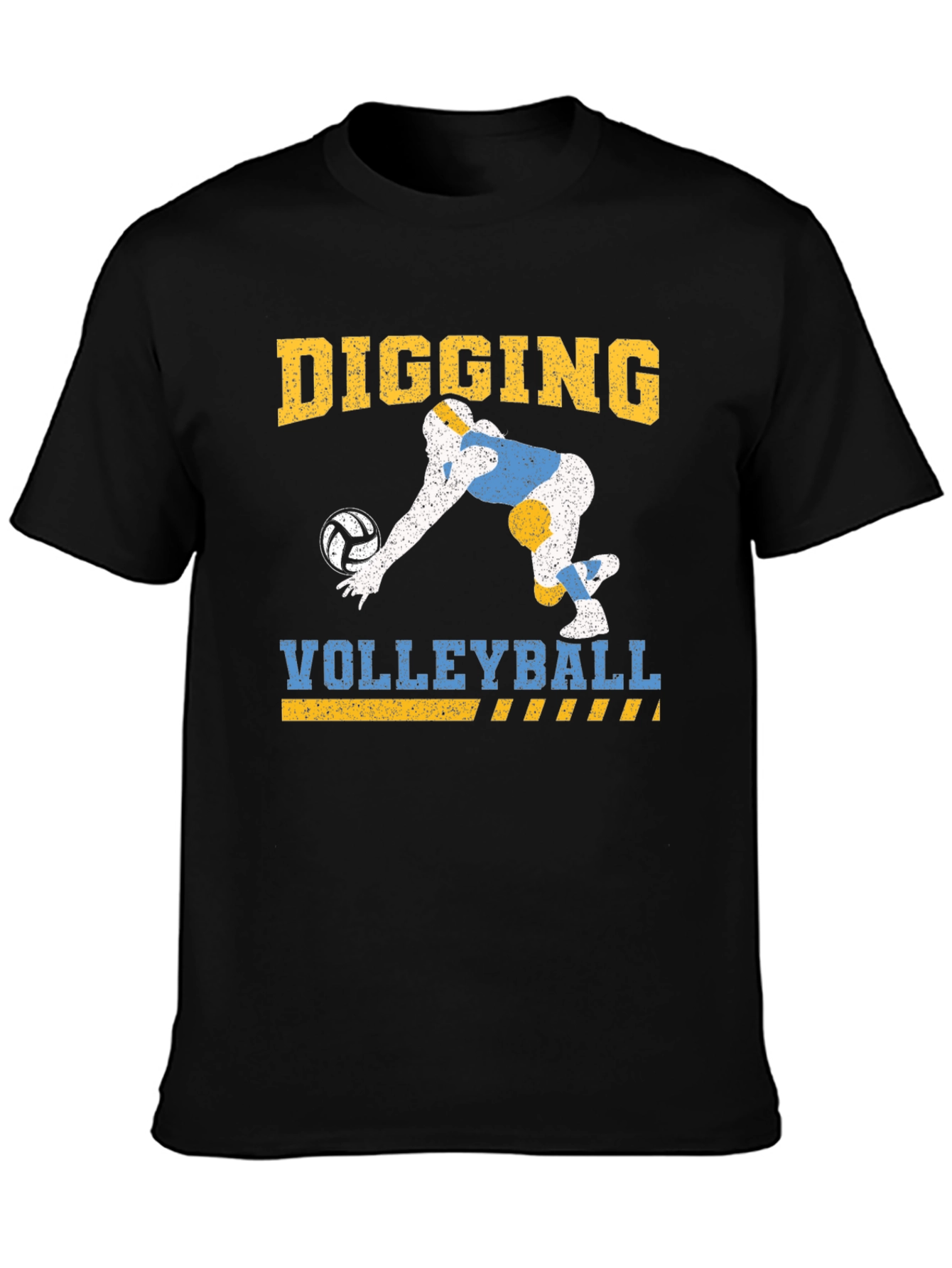 Black Digging Volleyball Graphic Tee - Black view 3