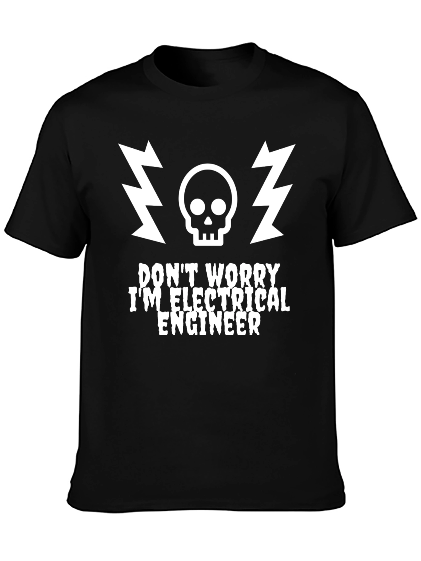 Black Electrical Engineer Graphic T-Shirt - Funny Warning Tee view 3