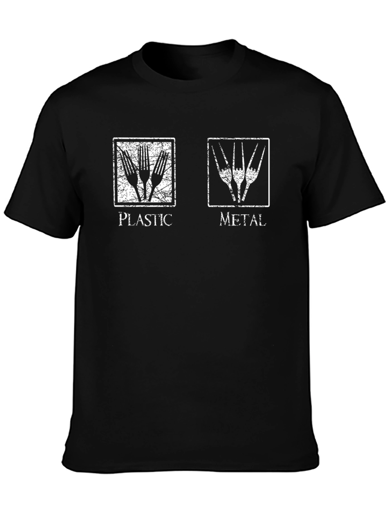 Black Plastic or Metal Forks Graphic Tee view 3