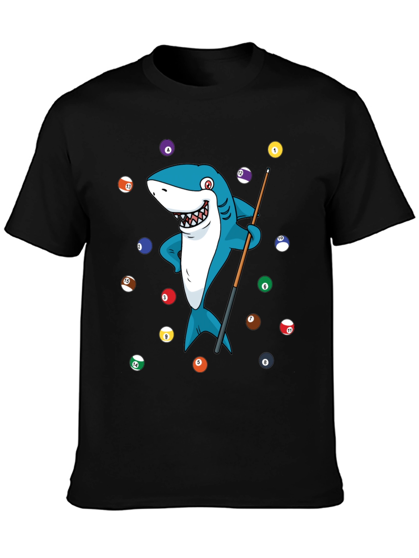Black Shark Pool Player Graphic Tee view 3