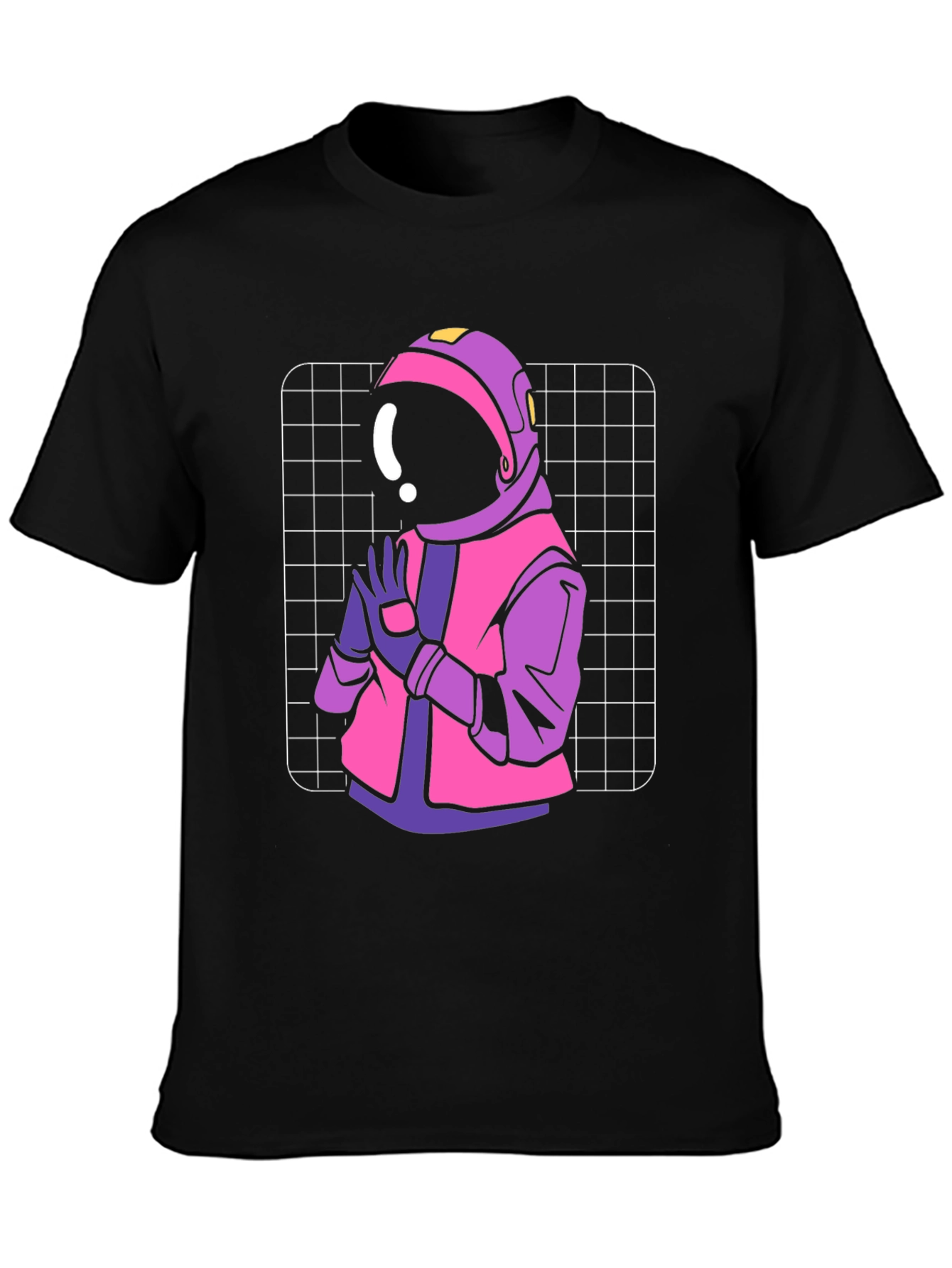 Black Retro Astronaut Graphic T-Shirt view 3