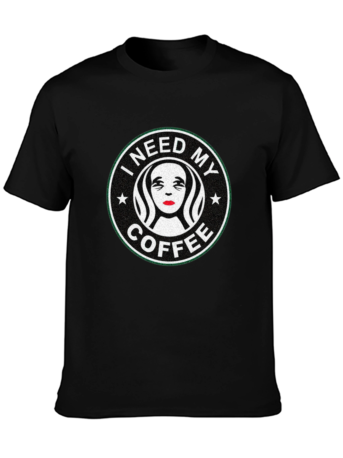Black I Need My Coffee Graphic Tee - Unisex Black T-Shirt view 3