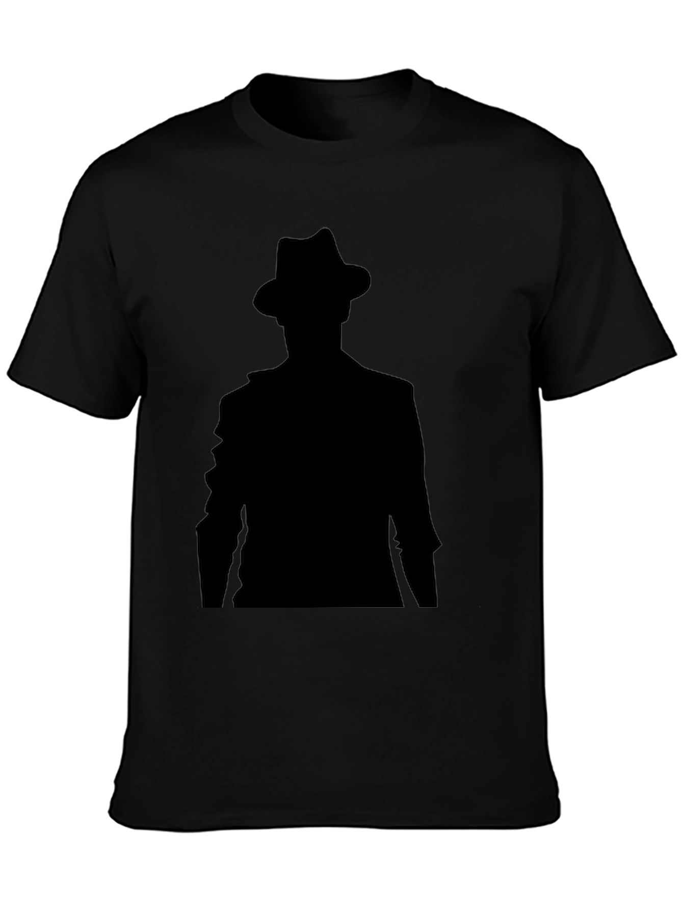 Black Men's Black Silhouette Graphic T-Shirt view 3