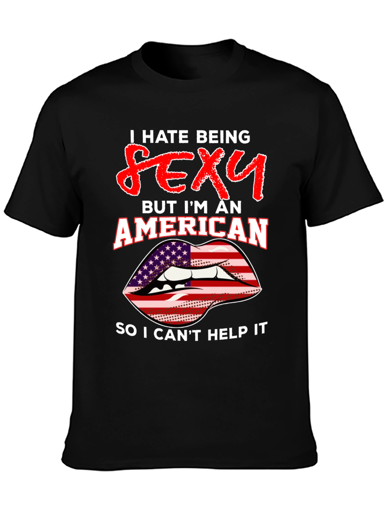 Black Sexy American Graphic Tee view 3