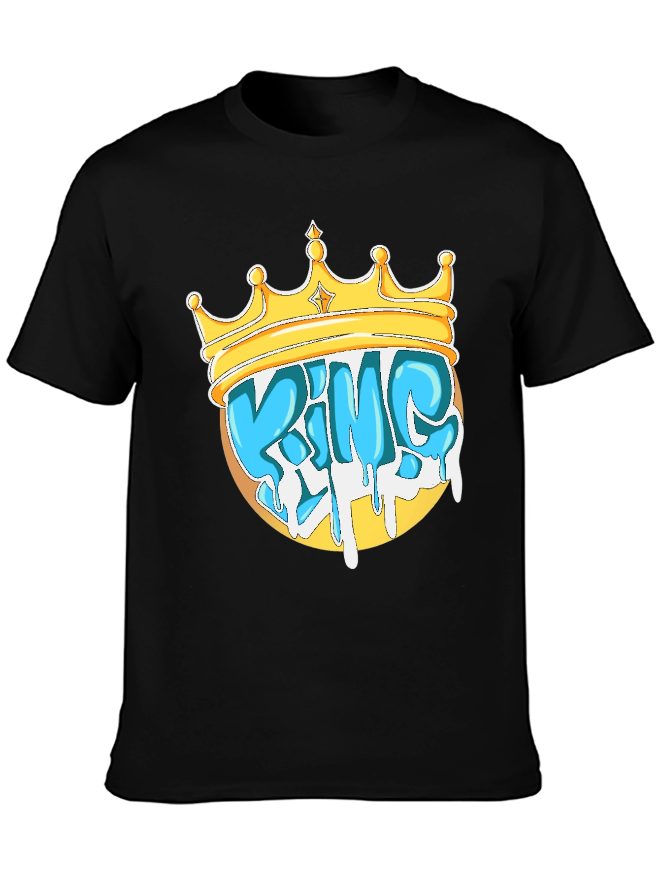 Black King Crown Graphic Tee - Stylish Men's Black T-Shirt view 3