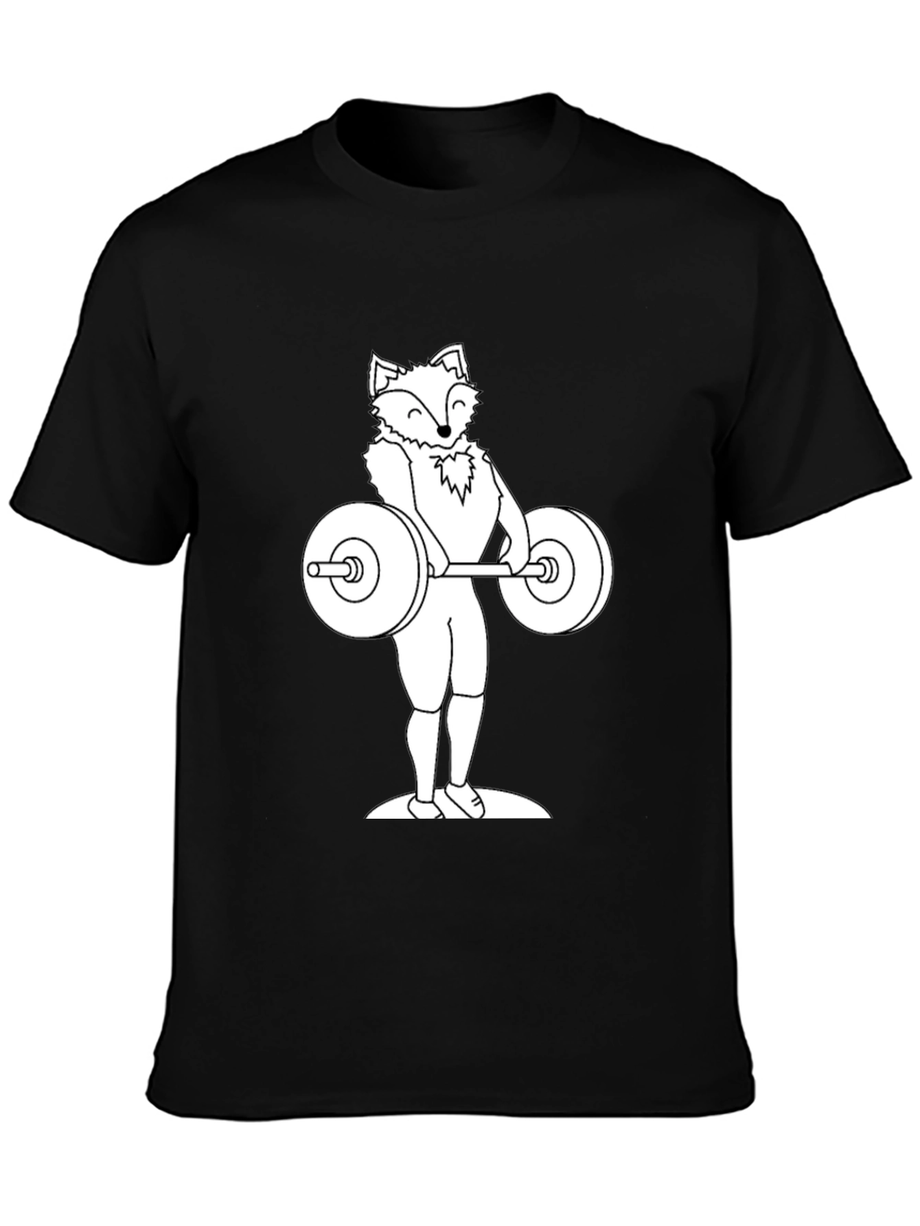 Black Fox Lifting Weights Graphic Tee - Black T-Shirt view 3