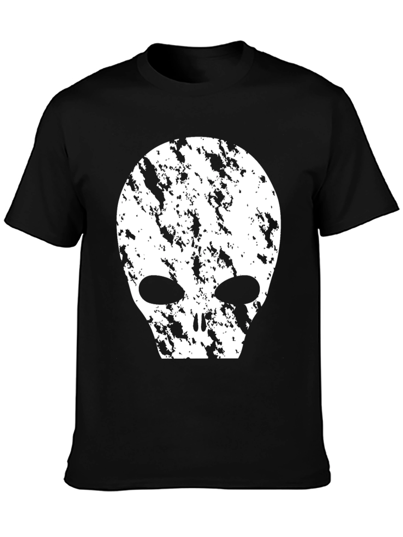Black Distressed Alien Graphic T-Shirt - Black view 3