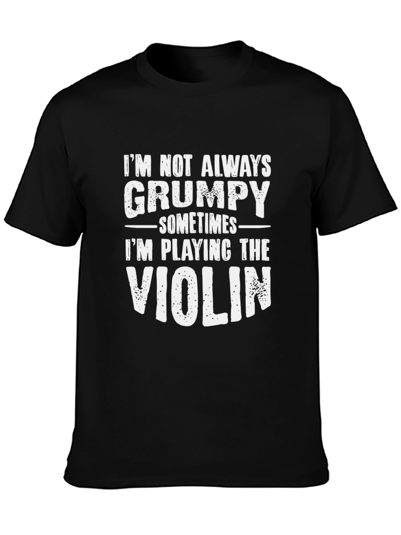 Black Grumpy Violinist Humor T-Shirt - Black view 3