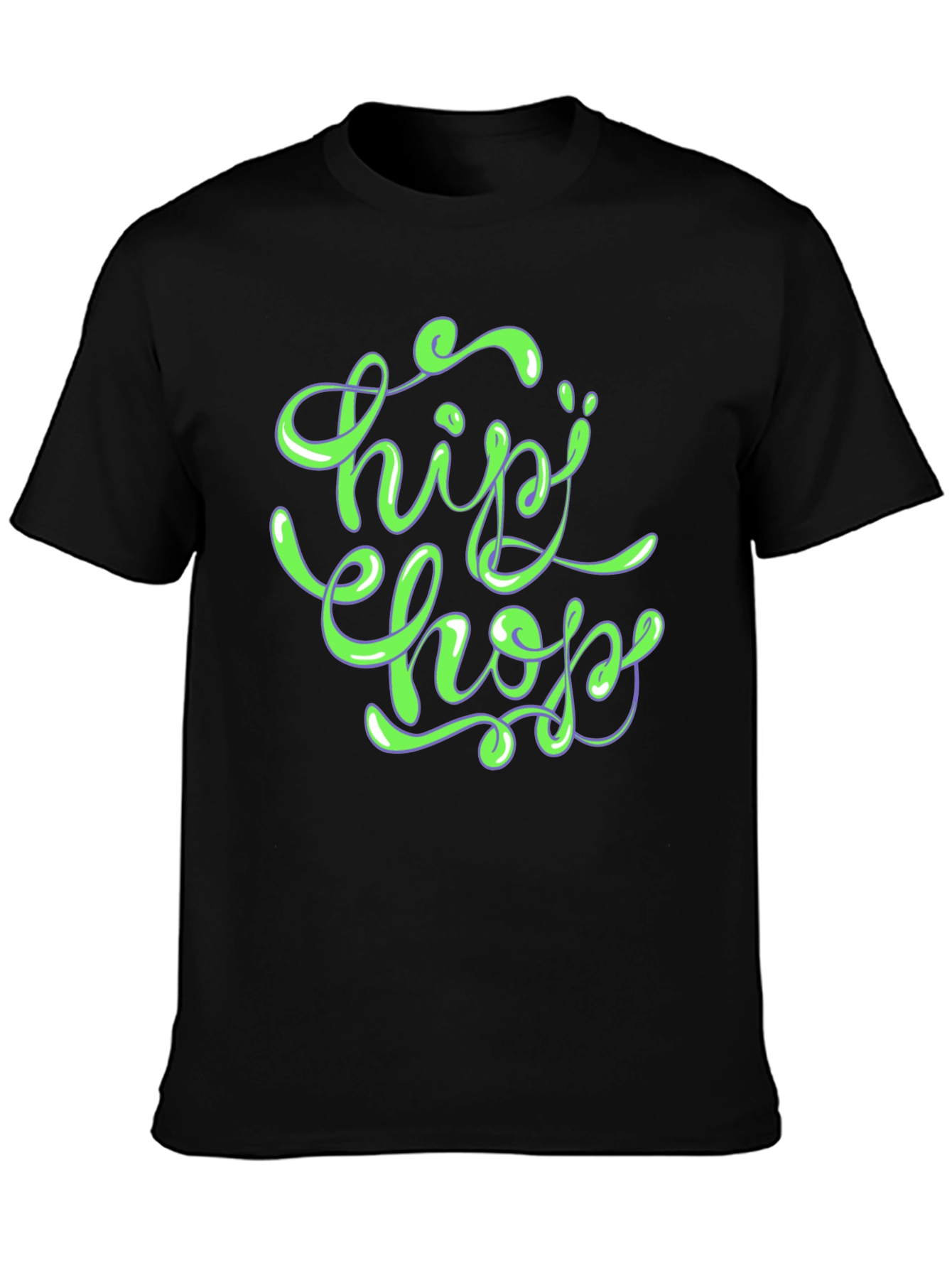 Black Hip Hop Graphic T-Shirt - Stylish Urban Design view 3