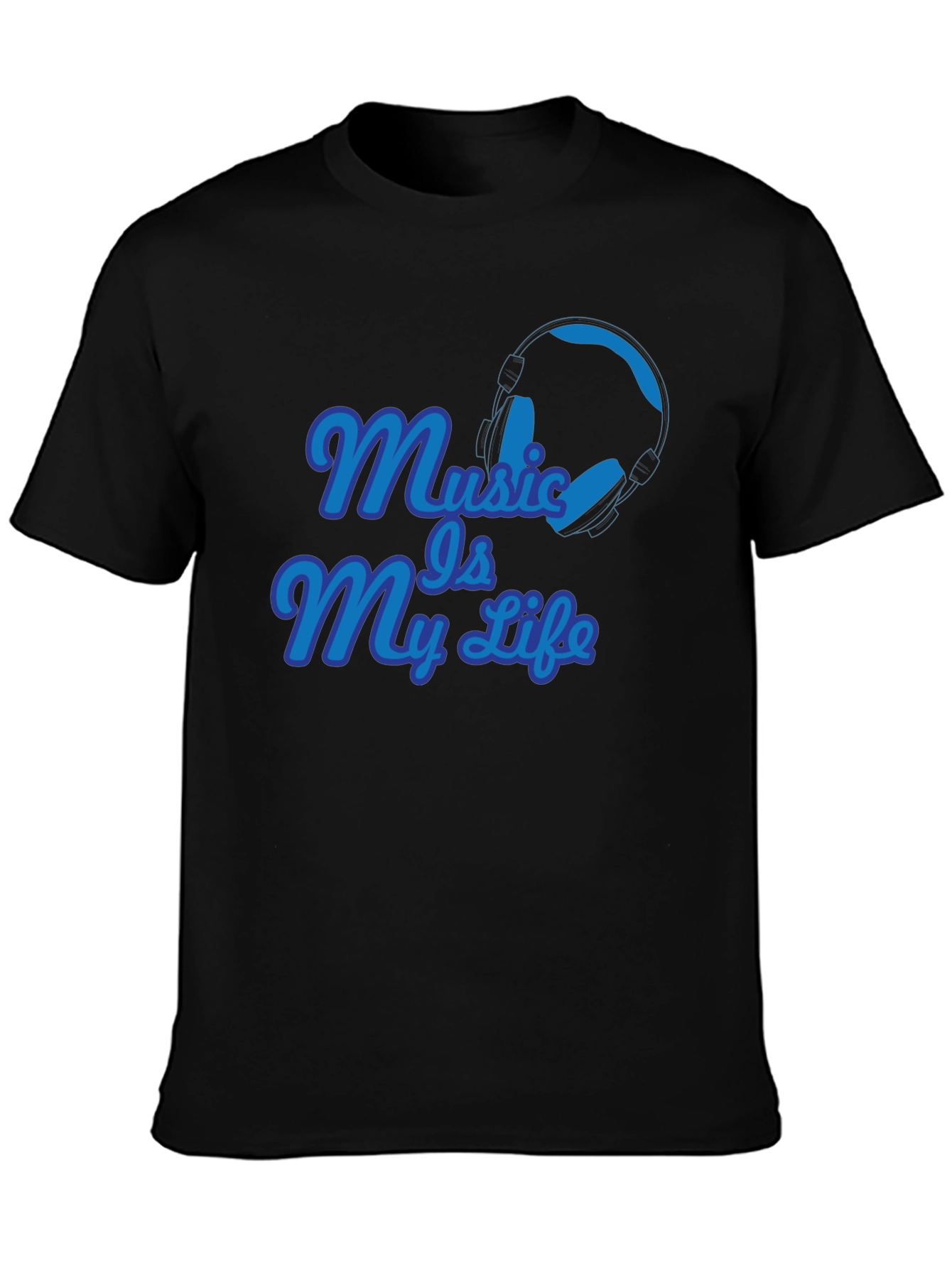 Black Music Is My Life Black T-Shirt view 3