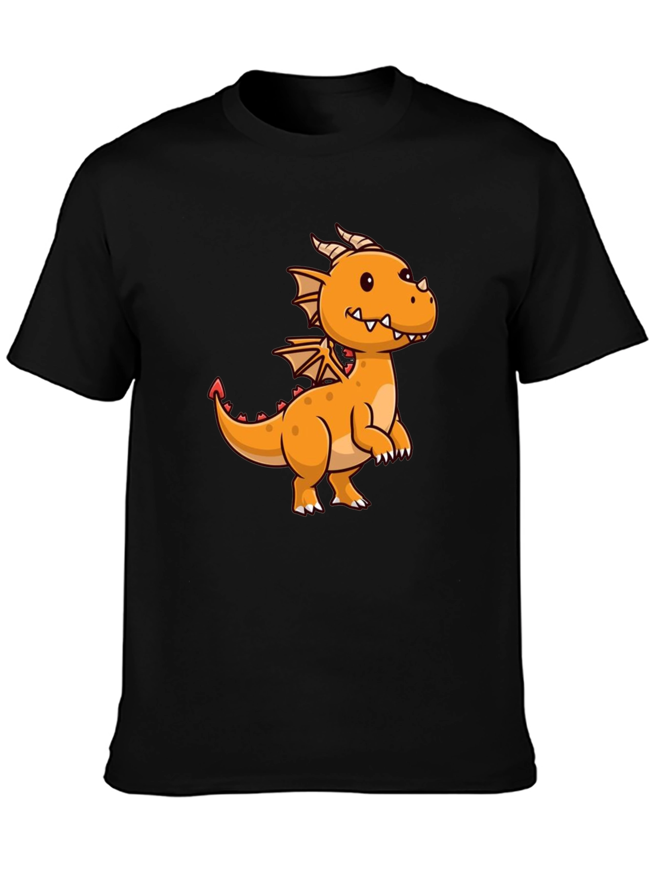 Black Dragon Graphic Tee - Black Cotton T-Shirt view 3